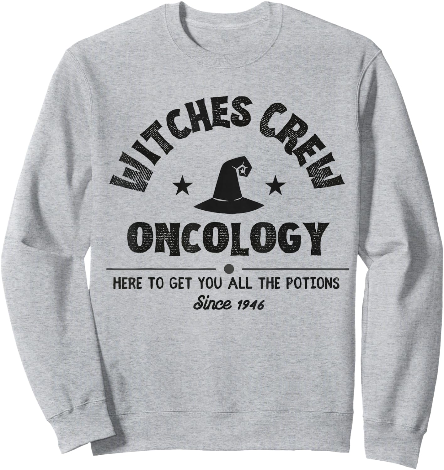 Witches Crew Oncology Nurse Team Halloween Cancer Awareness Sweatshirt - Sweatshirt | Ash