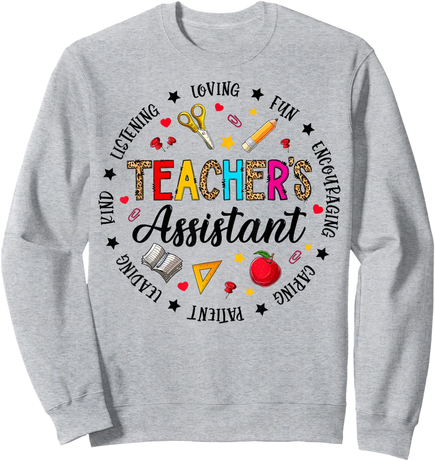 Retro Teacher Assistant Teacher Appreciation Back To School Sweatshirt - Sweatshirt | Ash