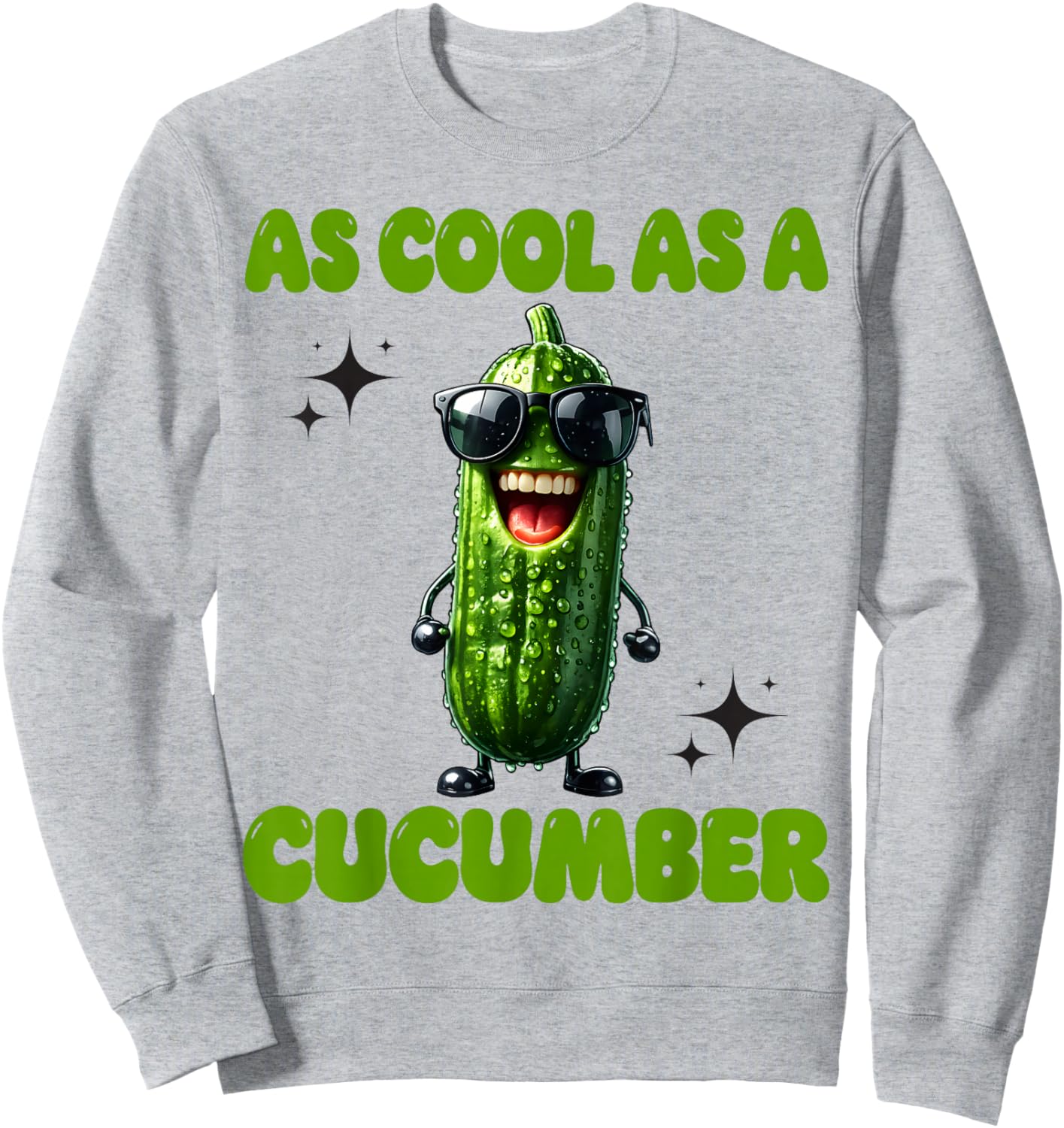 As Cool As a Cucumber Funny Cucumber in Sunglusses Design Sweatshirt - Sweatshirt | Ash