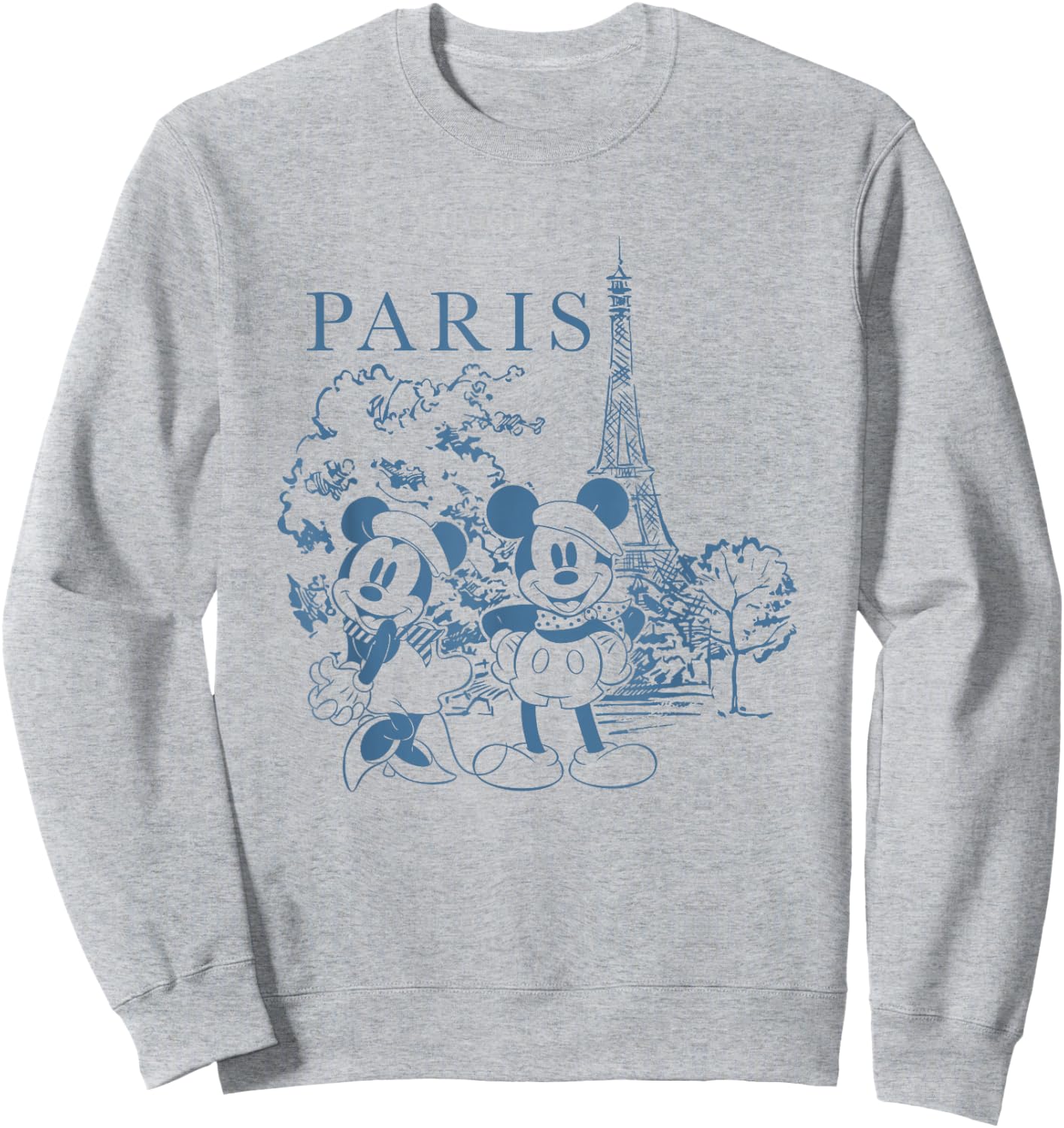 Disney Mickey and Friends Iconic Couple in Paris Chest Logo Sweatshirt - Sweatshirt | Ash