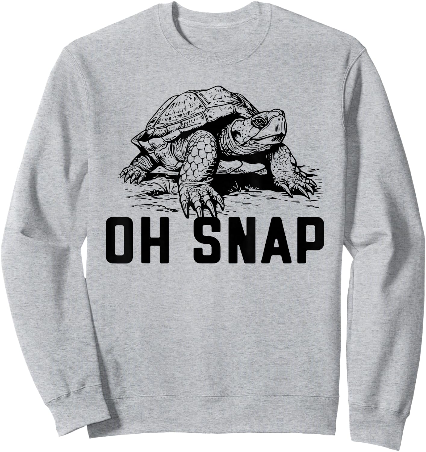 Oh Snap! Funny Snapping Turtle Ironic Animal Sweatshirt - Sweatshirt | Ash