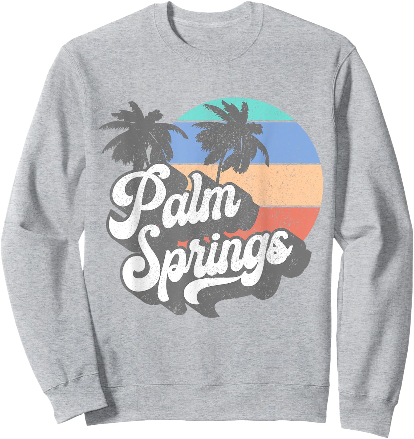 Vintage 70's Palm Springs California Beach Surfing Retro Men Women Sweatshirt - Sweatshirt | Ash
