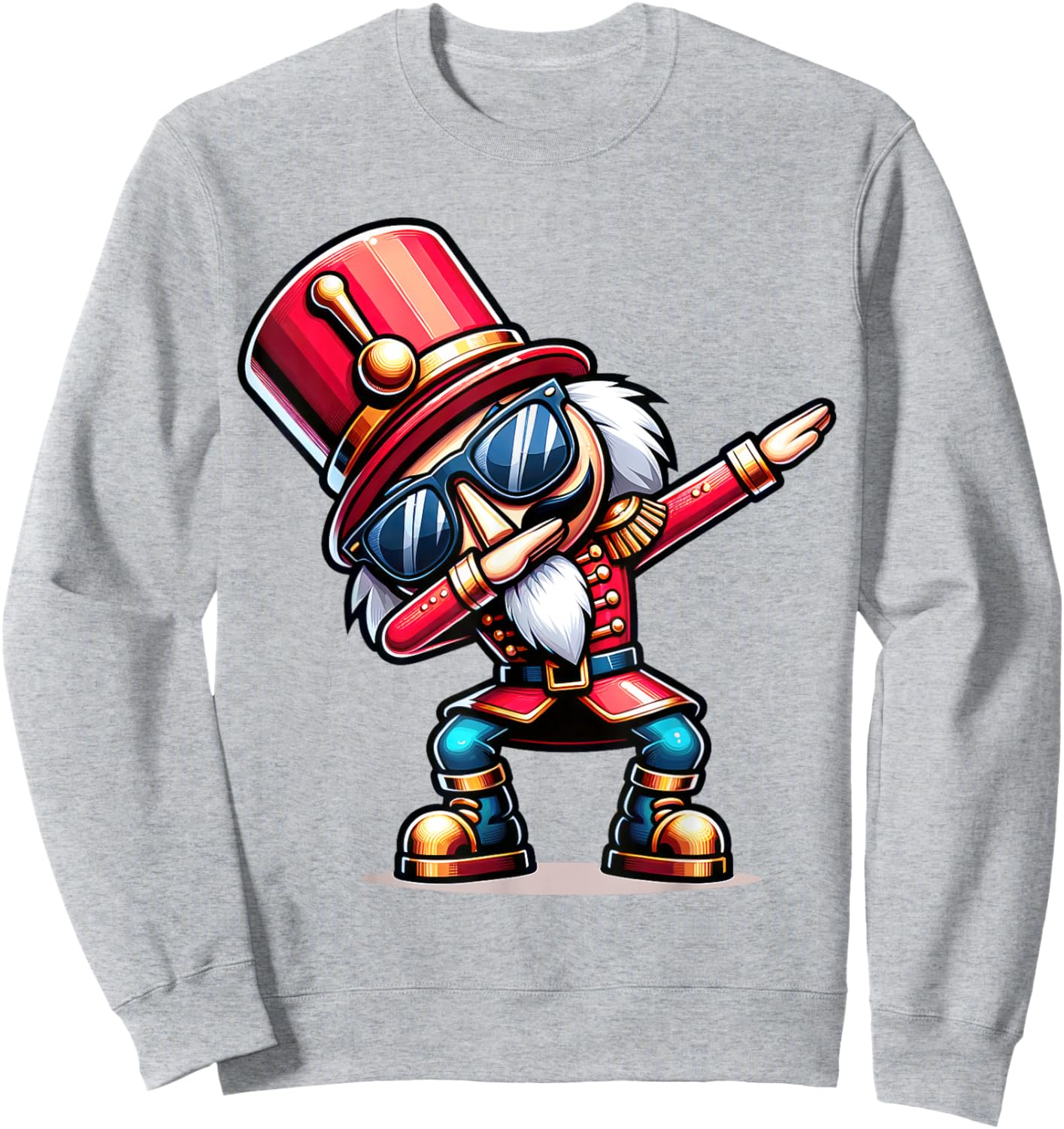 Christmas Nutcracker Dabbing Boys Santa Xmas Funny Sweatshirt - Sweatshirt | Ash