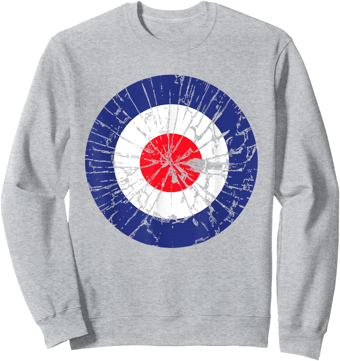 Bullseye Grunge Target Mod Sweatshirt - Sweatshirt | Ash