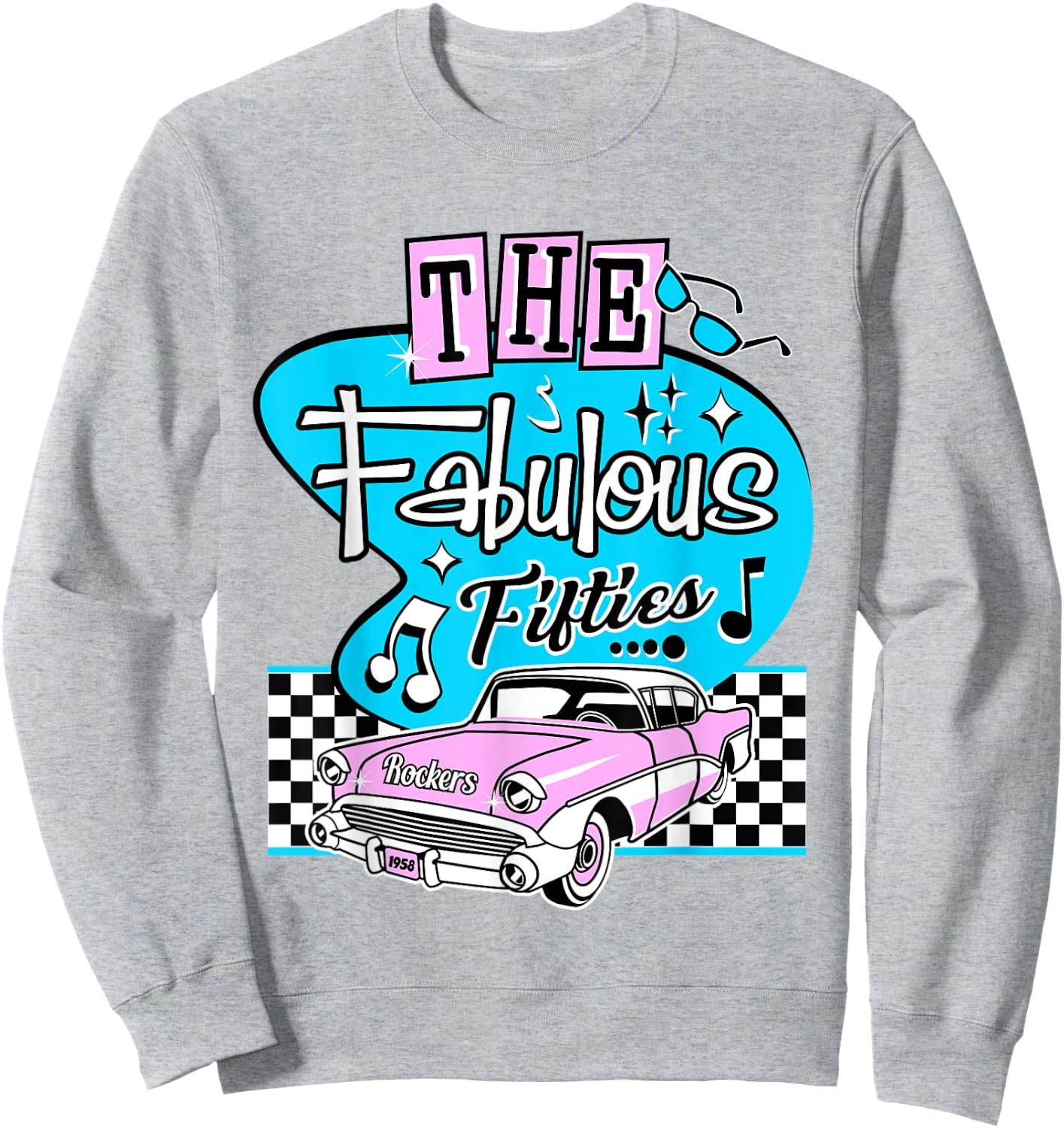 1950s Sock Hop Dance Retro 50s Rockabilly Pink Gifts Doo Wop Sweatshirt - Sweatshirt | Ash