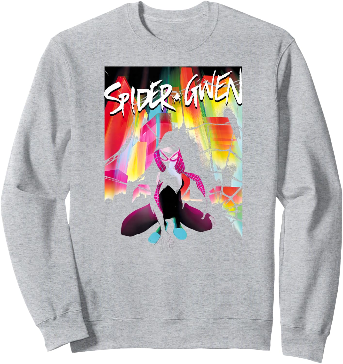 Marvel Spider-Gwen Rainbow Cover Art Graphic Comic Art Sweatshirt - Sweatshirt | Ash