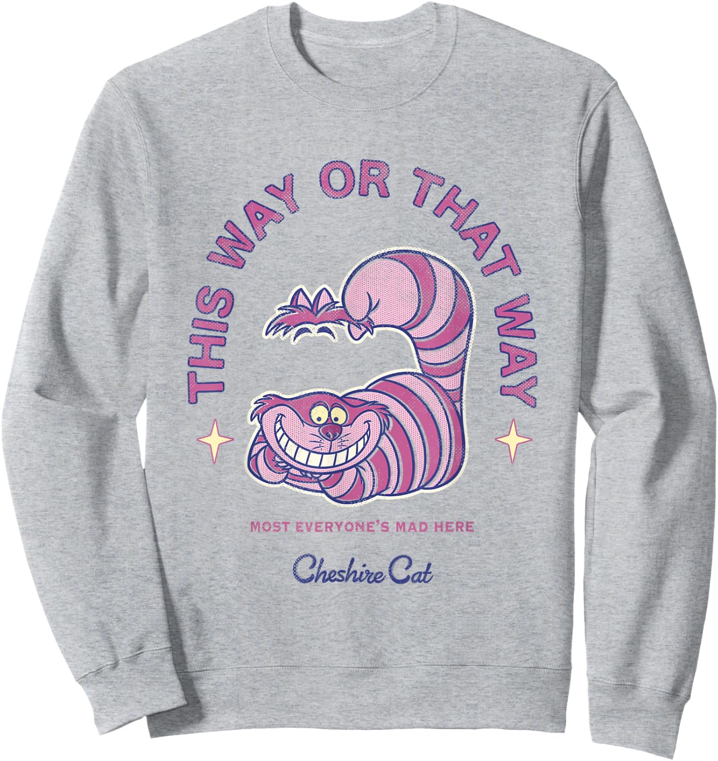 Disney Alice in Wonderland Cheshire Cat's Way Big Chest Logo Sweatshirt - Sweatshirt | Ash