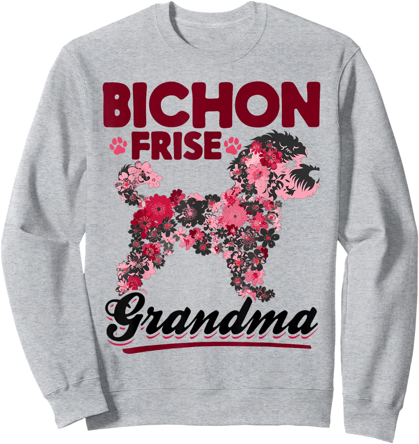 Bichon Frise Dog Breed Bichon Frise Grandma Women Girls Kids Sweatshirt - Sweatshirt | Ash