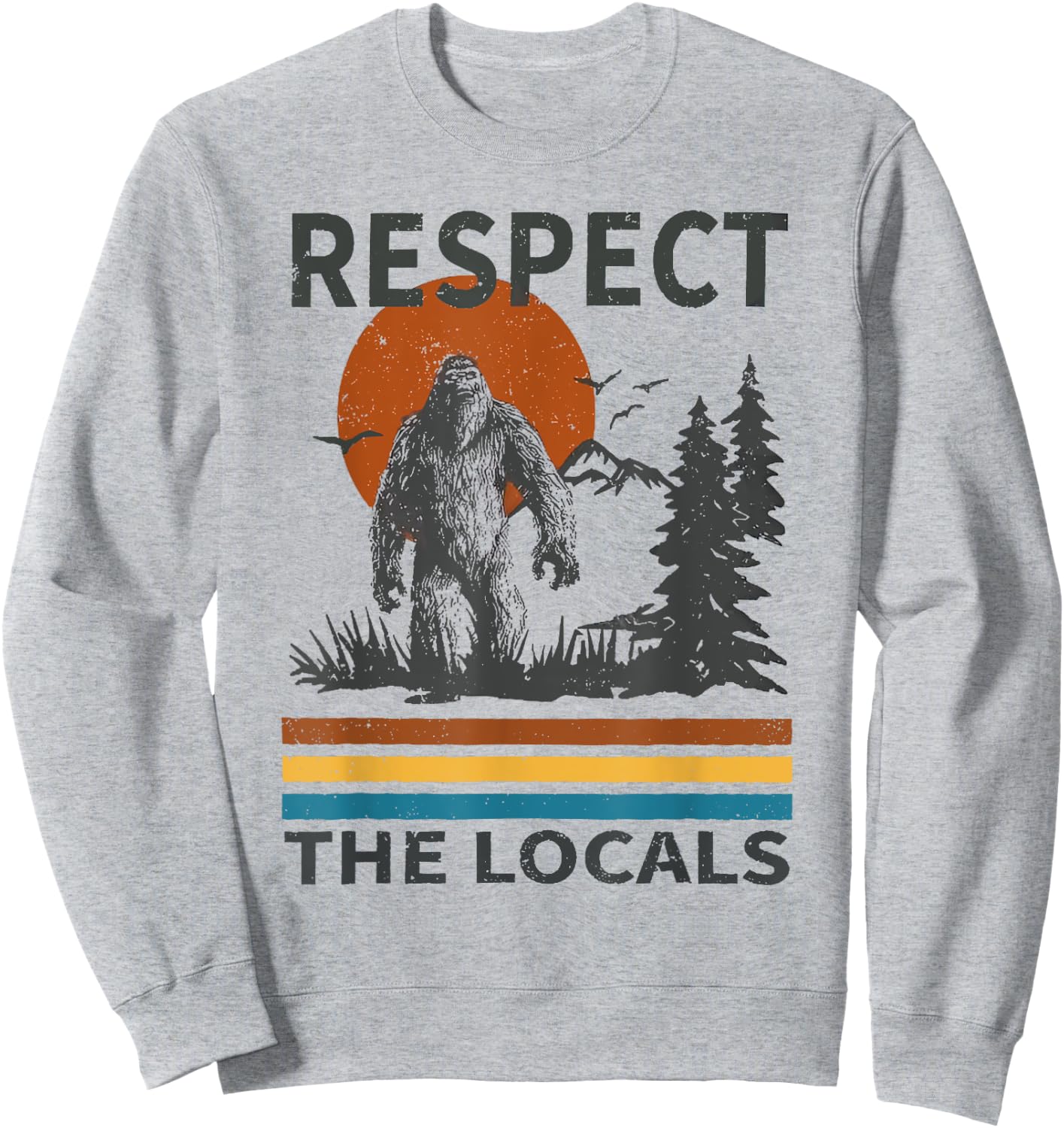 Respect the Locals Sasquatch , Small, Grey Sweatshirt - Sweatshirt | Ash