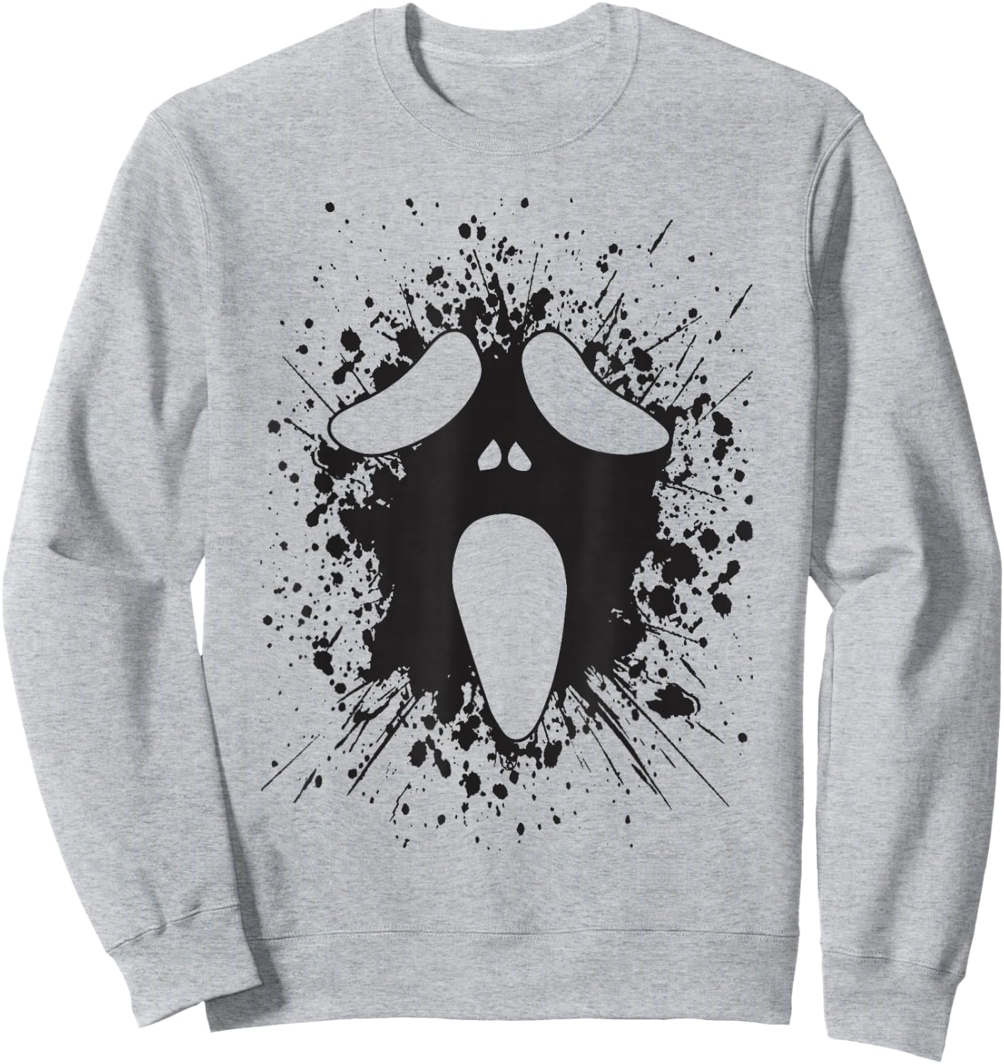 Ghost Silly Face Spooky Halloween Ghoul Face Easy Costume Sweatshirt - Sweatshirt | Ash