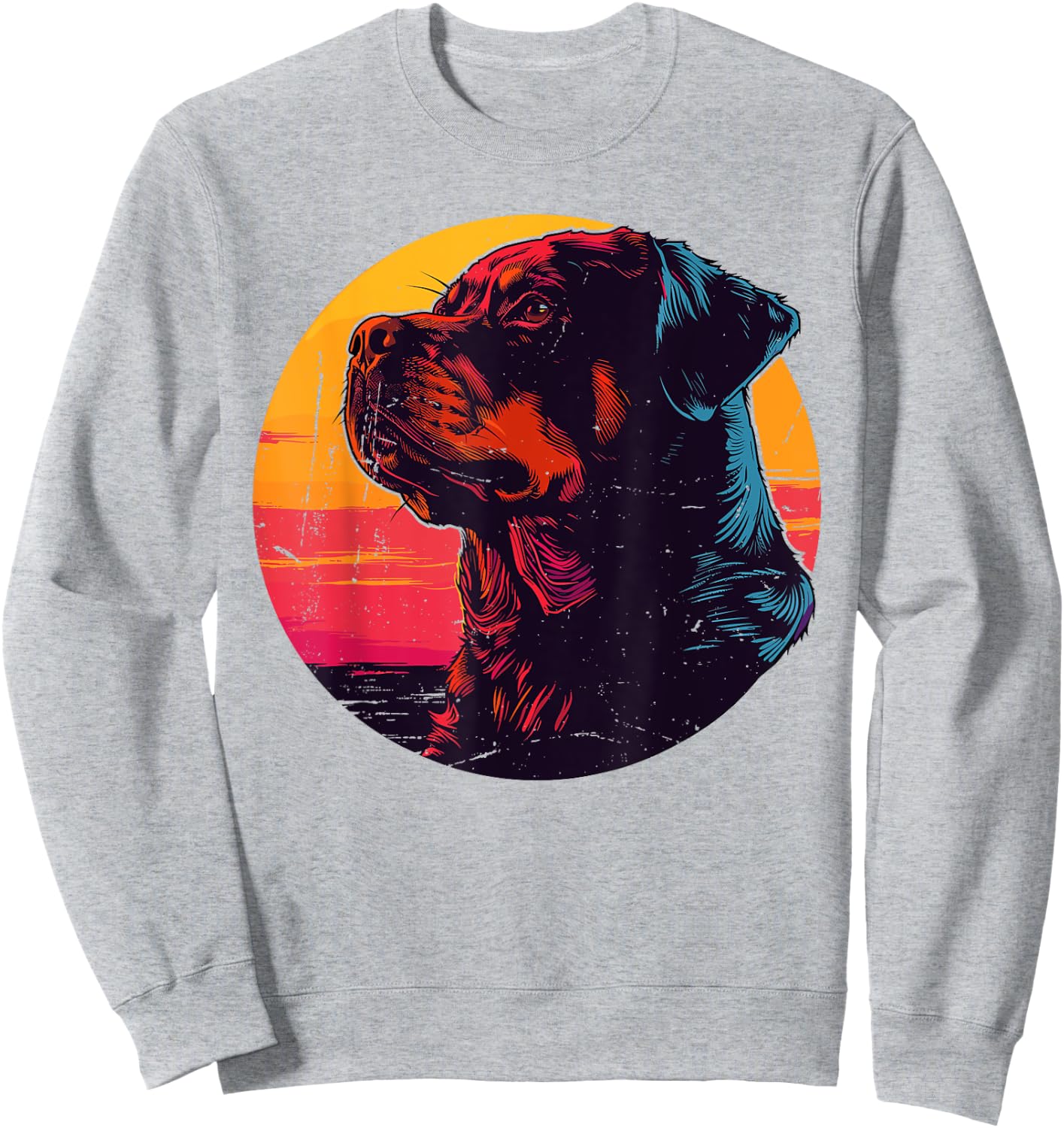 Retro Rottweiler Dog Owner Gift Vintage Rottie Men Women Sweatshirt - Sweatshirt | Ash