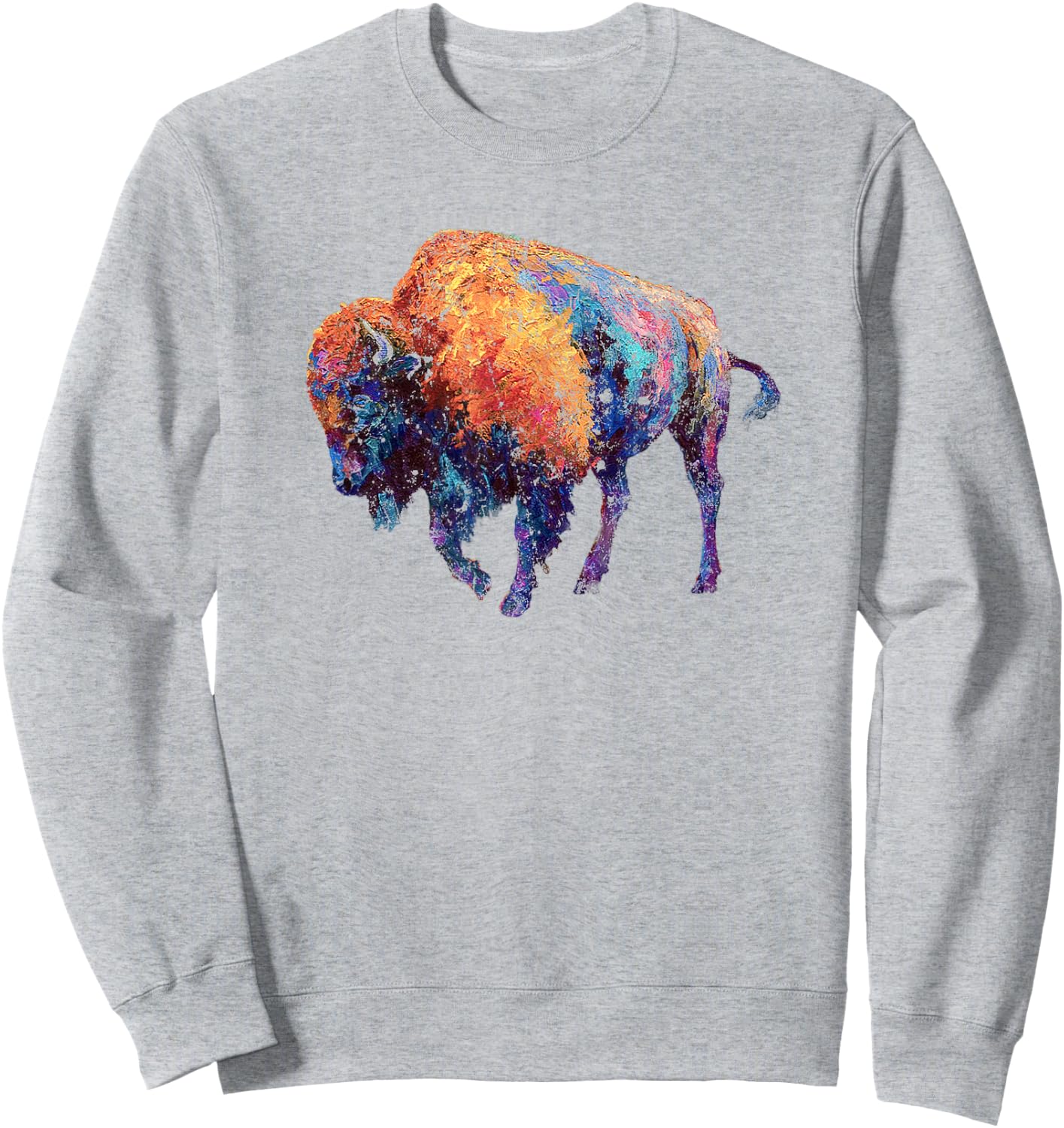 Buffalo American Bison Western Gift Sweatshirt - Sweatshirt | Ash