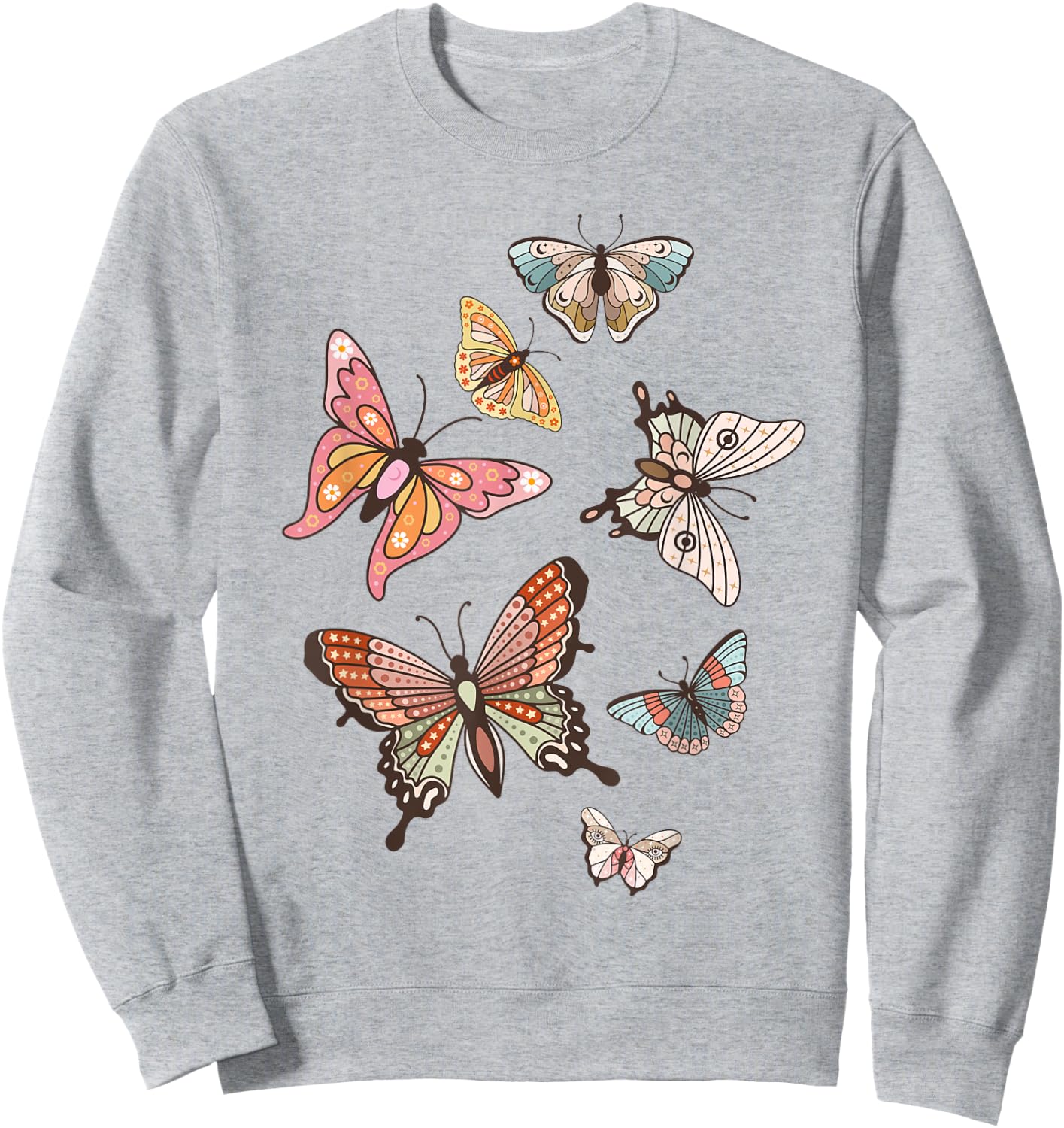 Groovy Butterflies - Butterfly Lover Gardener Entomologist Sweatshirt - Sweatshirt | Ash