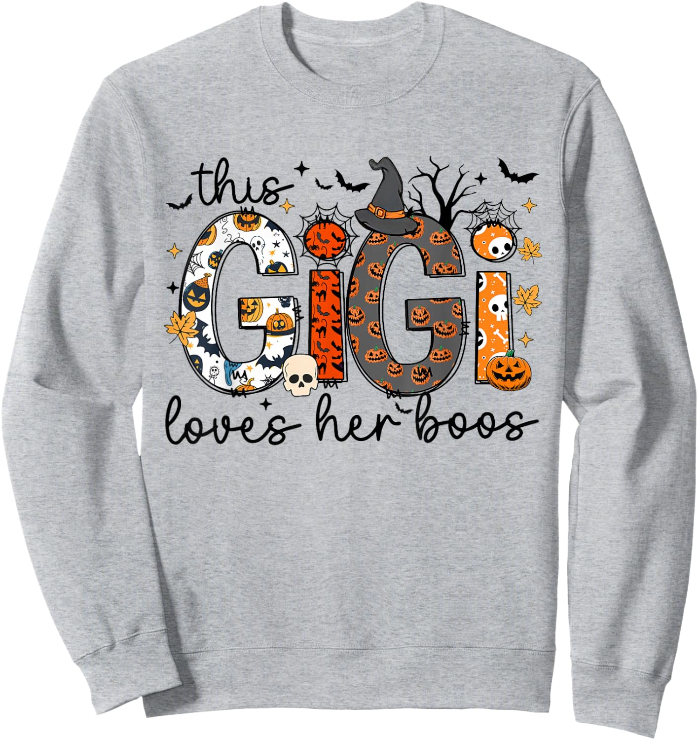 This Gigi Loves Her Boos Halloween Spooky Family Matching Sweatshirt - Sweatshirt | Ash