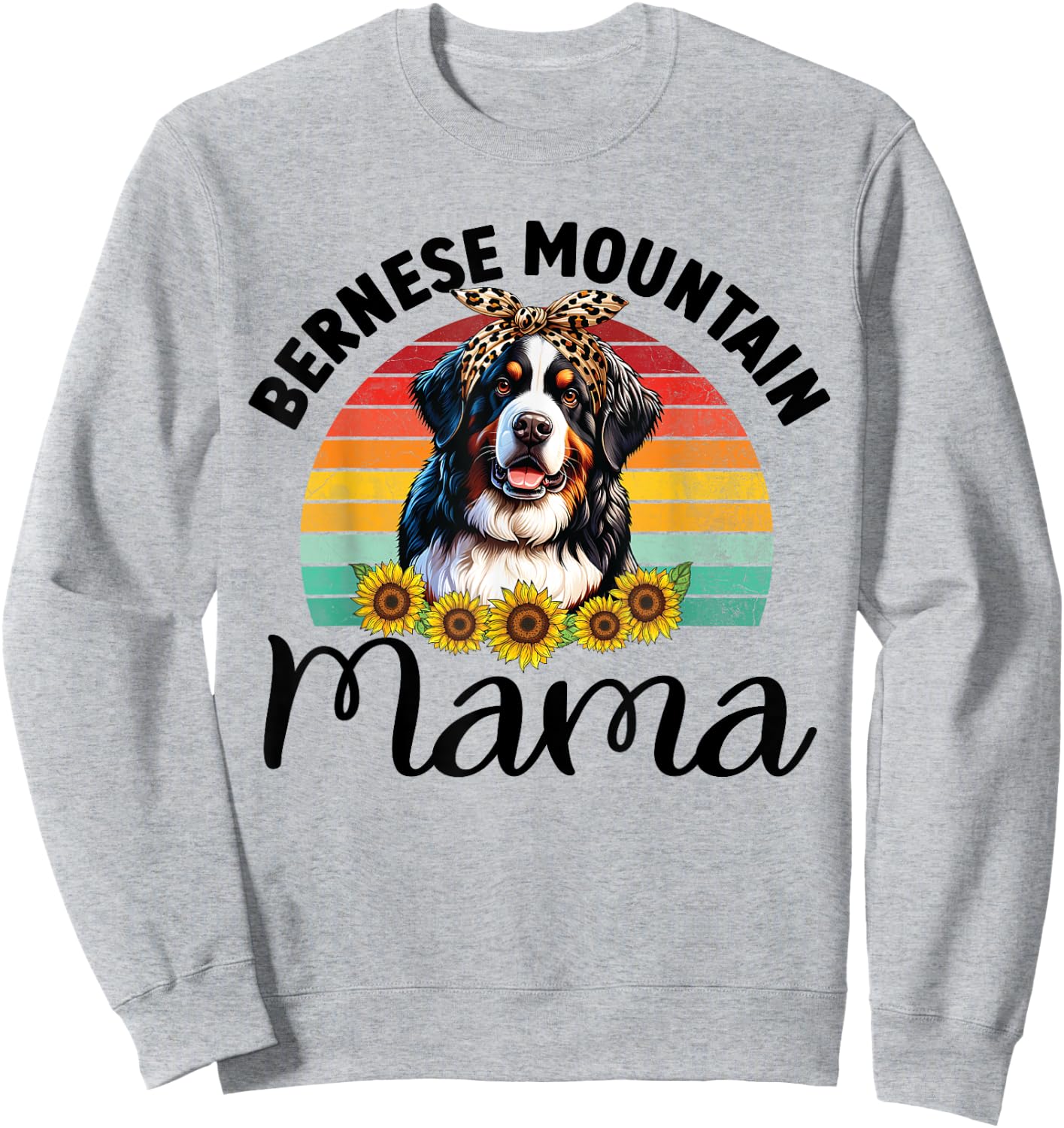 Vintage Bernese Mountain Mama Dog Lovers Floral Mother's Day Women Kids Sweatshirt - Sweatshirt | Ash