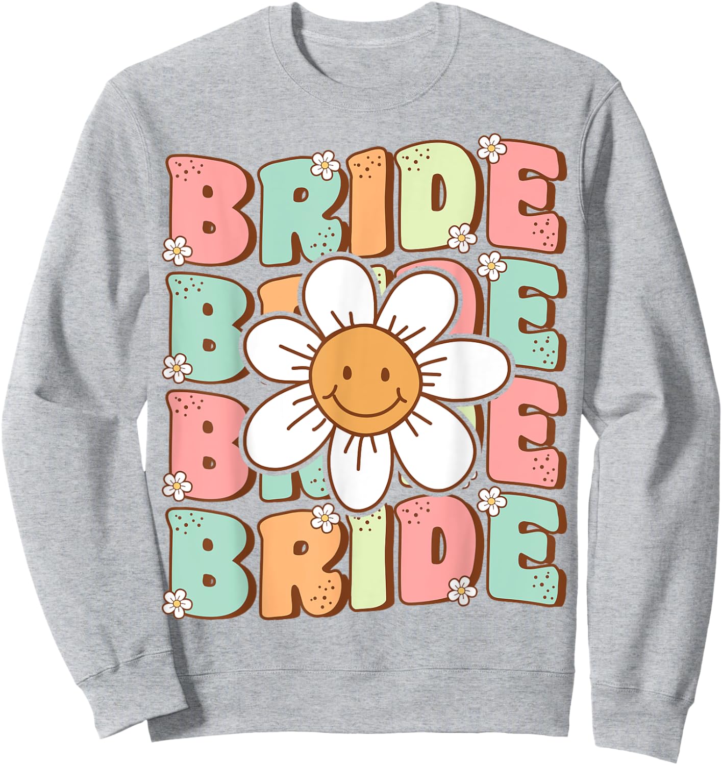 Groovy Bride Matching Bachelorette Party Cute Groovy Wedding Sweatshirt - Sweatshirt | Ash