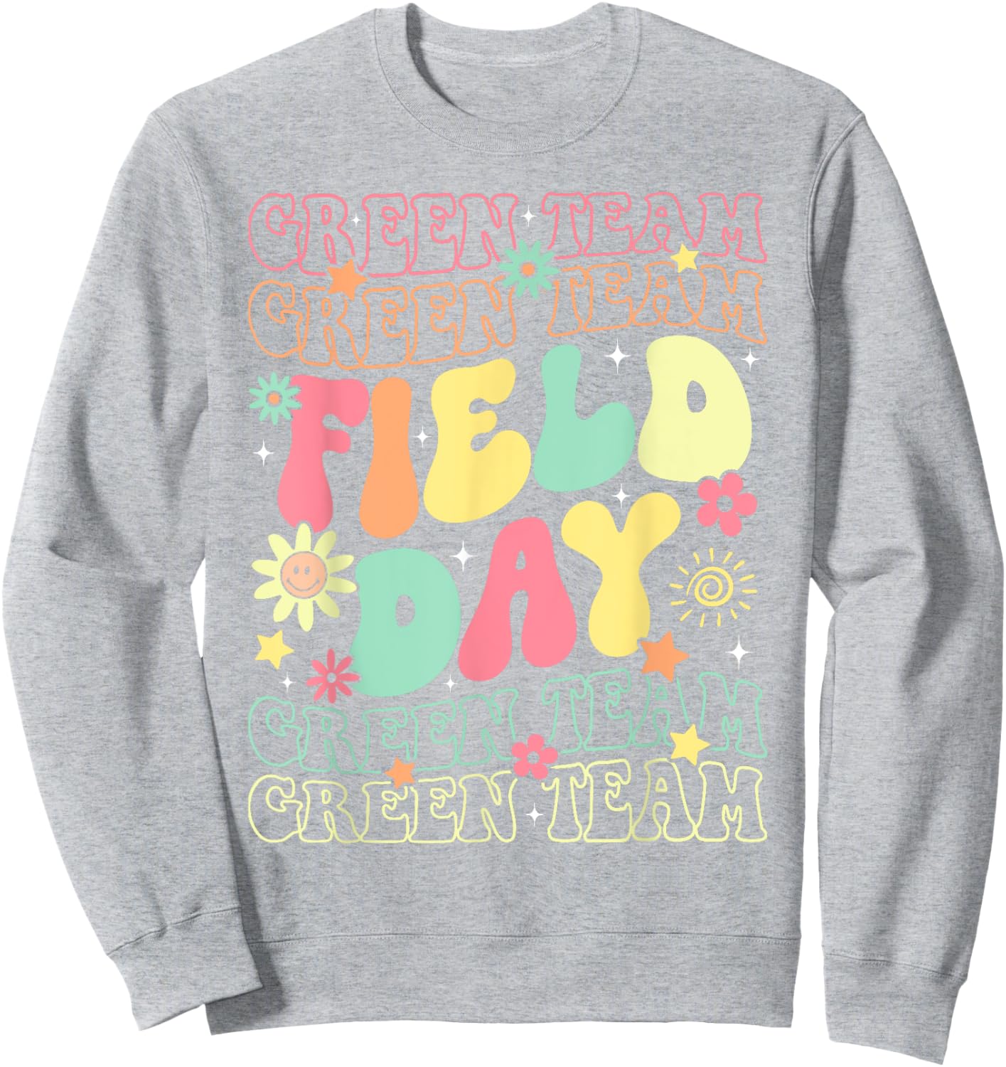 Field Day Green Team Color War Camp Team Game Competition Sweatshirt - Sweatshirt | Ash