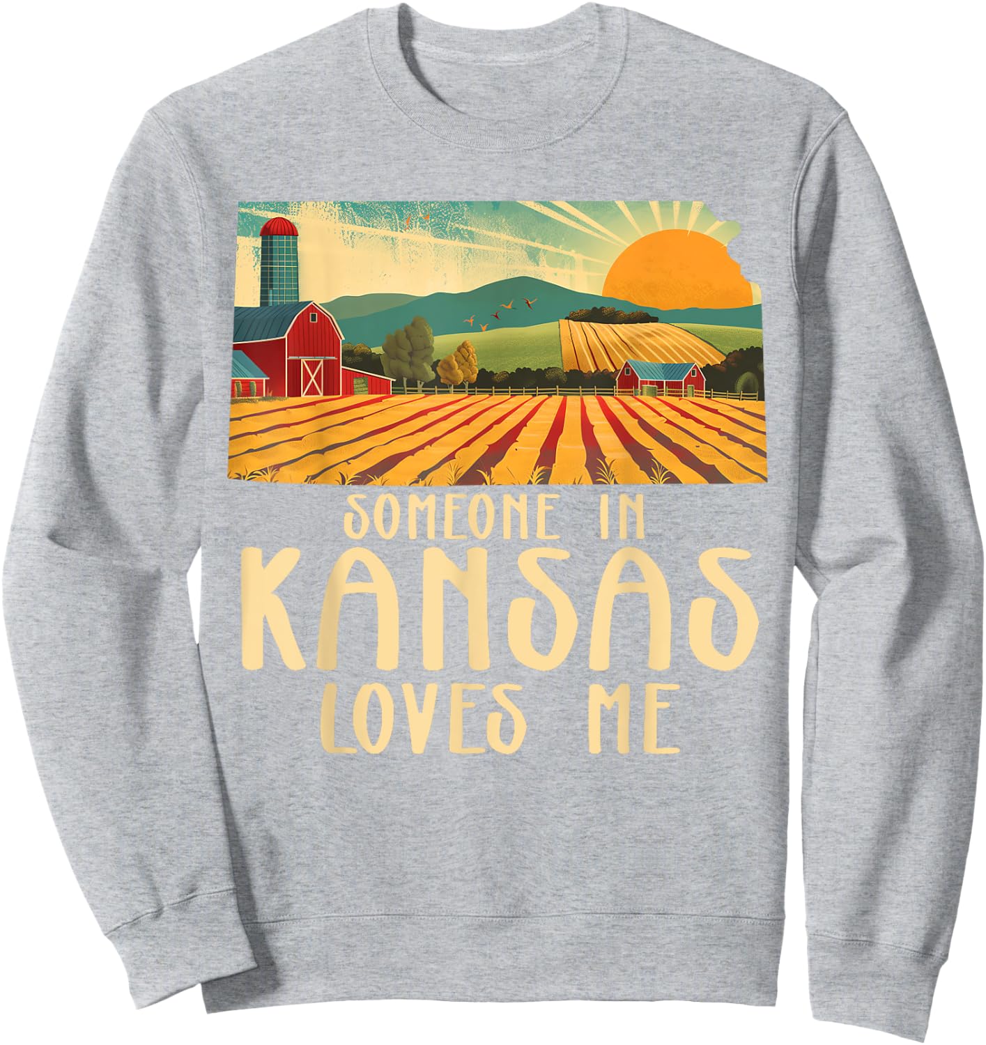 Someone In Kansas Loves Me Sunflower State Sweatshirt - Sweatshirt | Ash