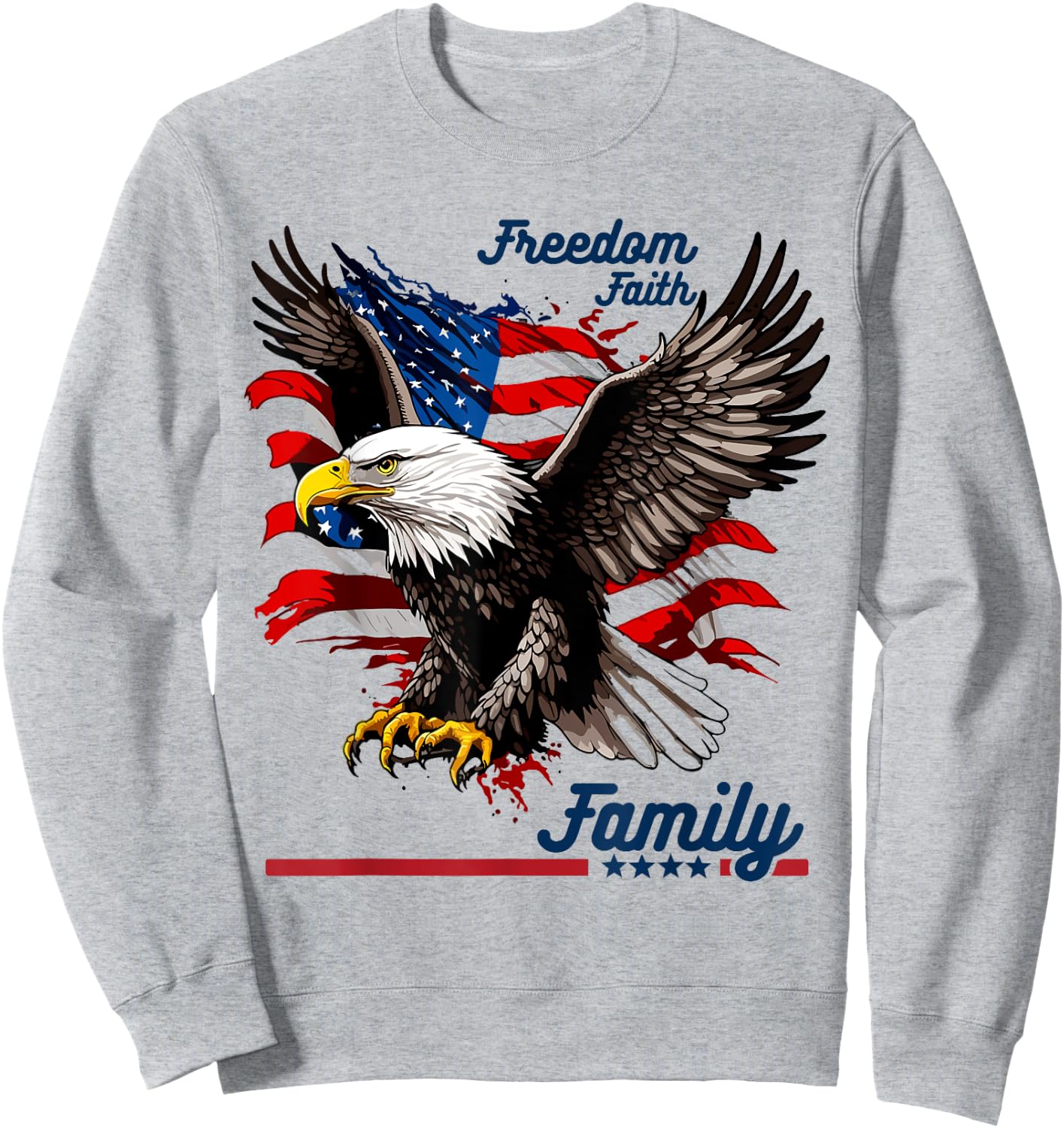 Patriotic Bald Eagle USA Sweatshirt - Sweatshirt | Ash
