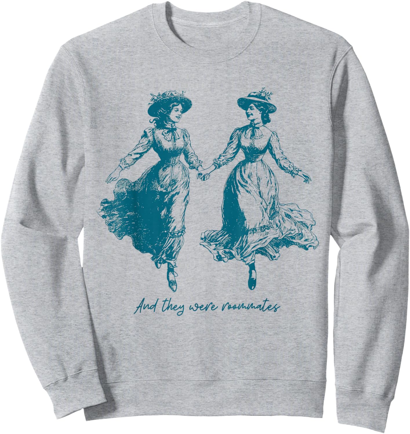 Vintage Lesbian Pride And They Were Roommates Sapphic Pride Sweatshirt - Sweatshirt | Ash