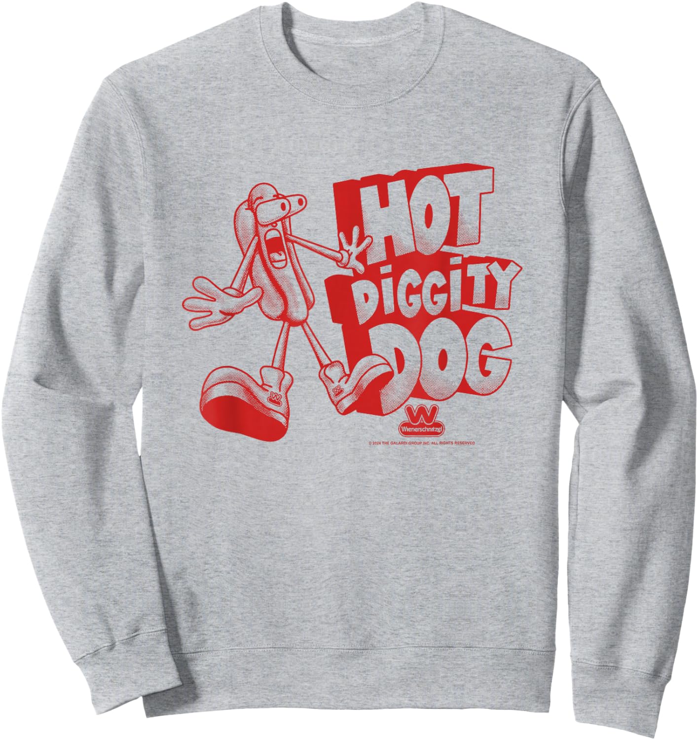 Wienerschnitzel Hot Diggity Dog The Delicious One Vintage Sweatshirt - Sweatshirt | Ash