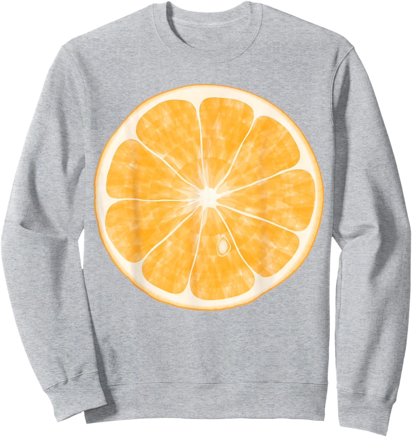 Sliced Orange Fruit Halloween Funny Halloween Design Sweatshirt - Sweatshirt | Ash