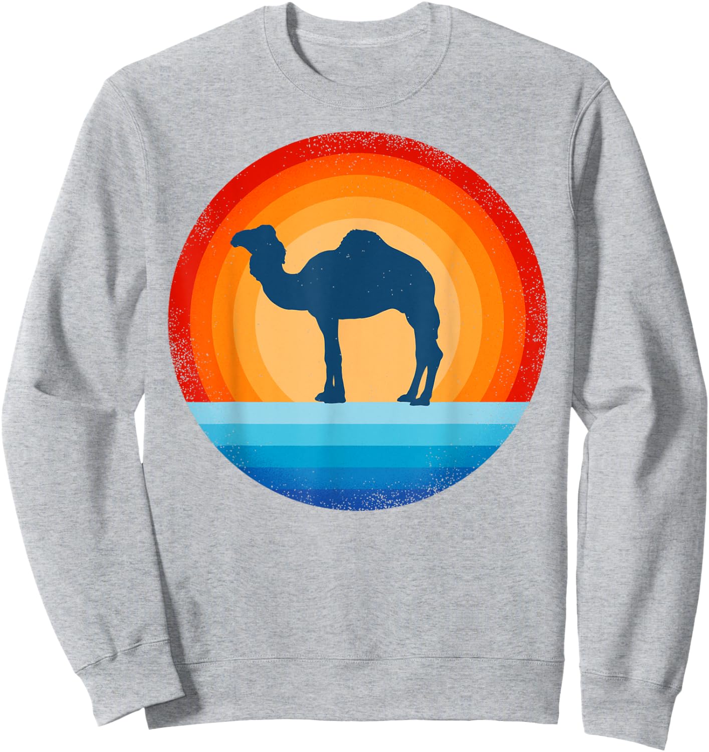 Camel Retro Vintage 60 70s Sunset Mammal Animal Men Women Sweatshirt - Sweatshirt | Ash
