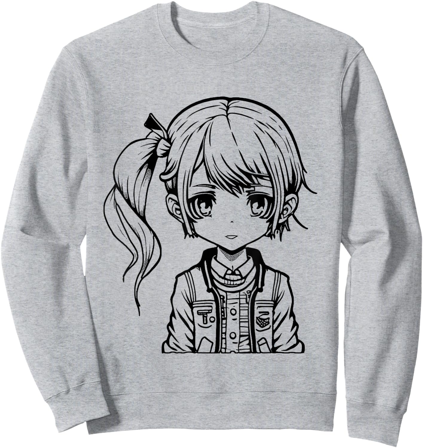Coloring anime girl and painting them yourself Sweatshirt - Sweatshirt | Ash