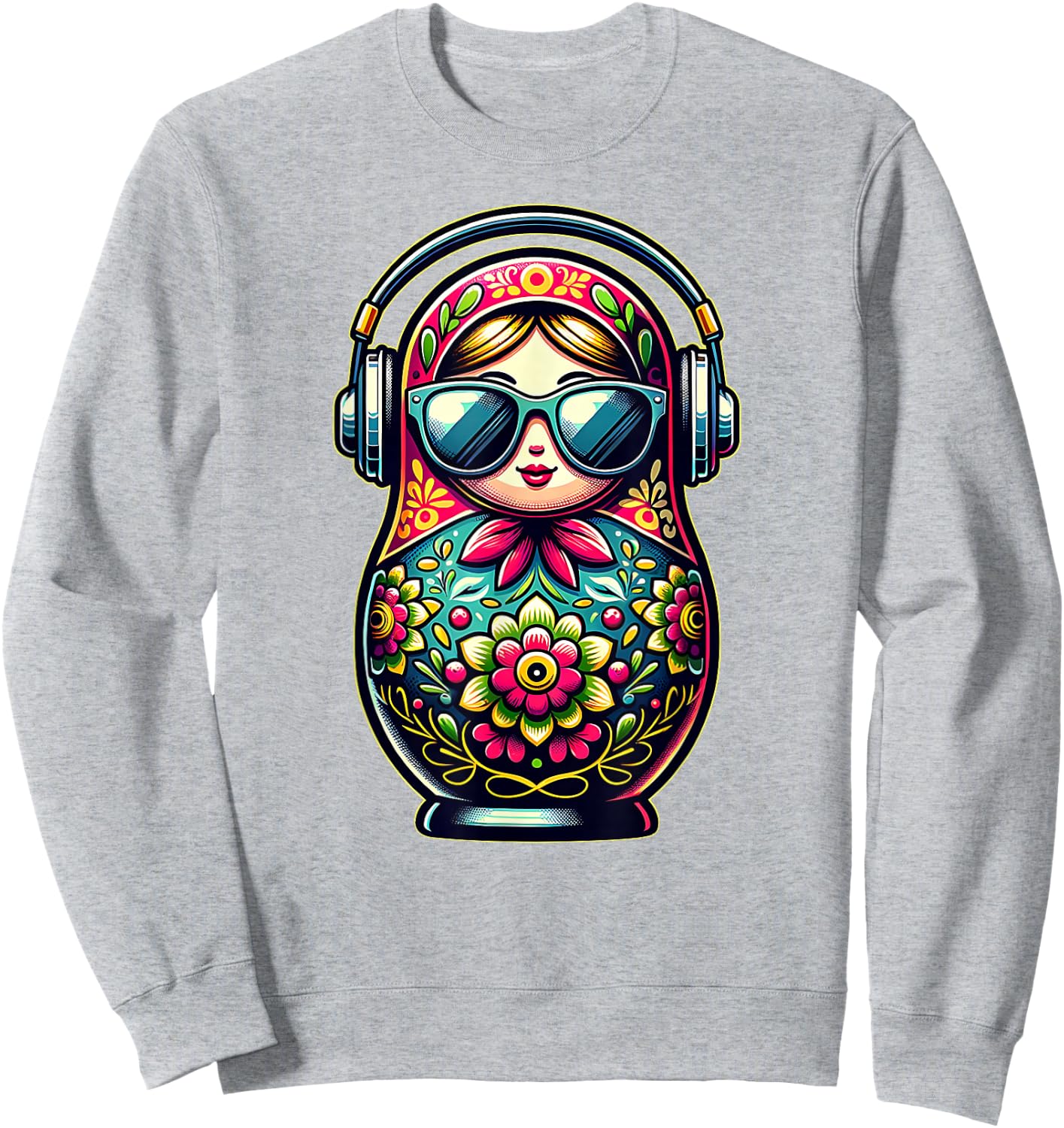 Russian Matryoshka Music Russia Russian Matryoshka Sweatshirt - Sweatshirt | Ash