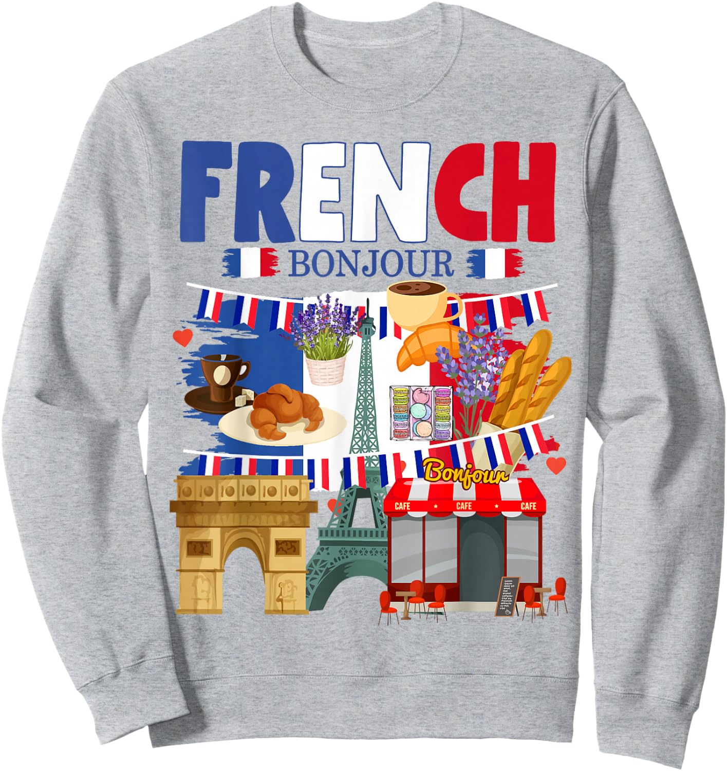 France Flag Outfit Idea For Kids French Flag & Lavender Sweatshirt - Sweatshirt | Ash