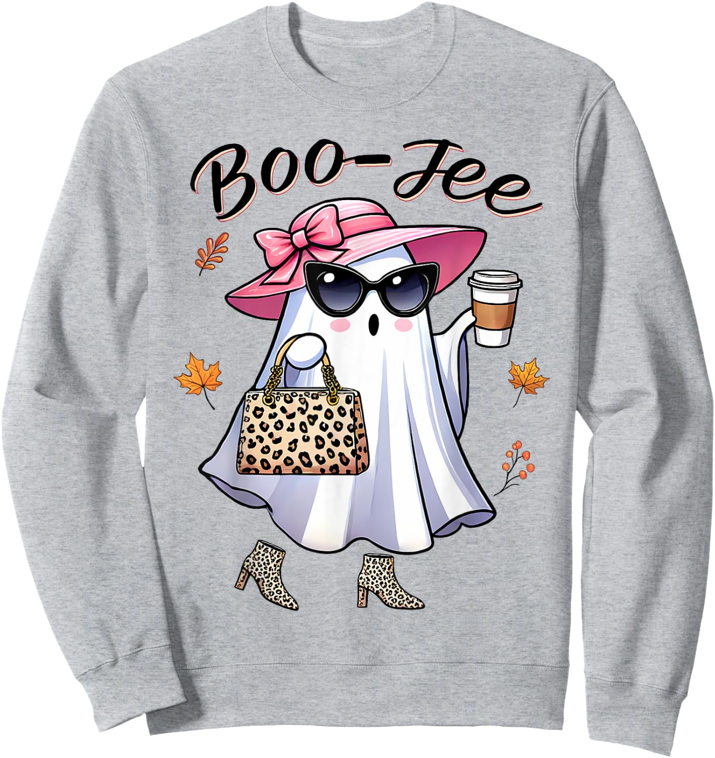 Cute Funny Boo-Jee Ghost Halloween Boujee Women Girls Sweatshirt - Sweatshirt | Ash