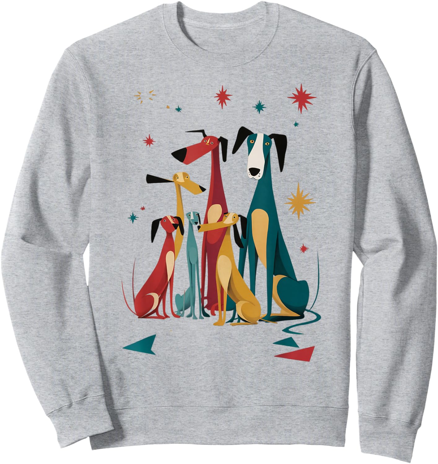 Vintage Retro Mid-Century Long Neck Dogs 50s 60s Style Sweatshirt - Sweatshirt | Ash