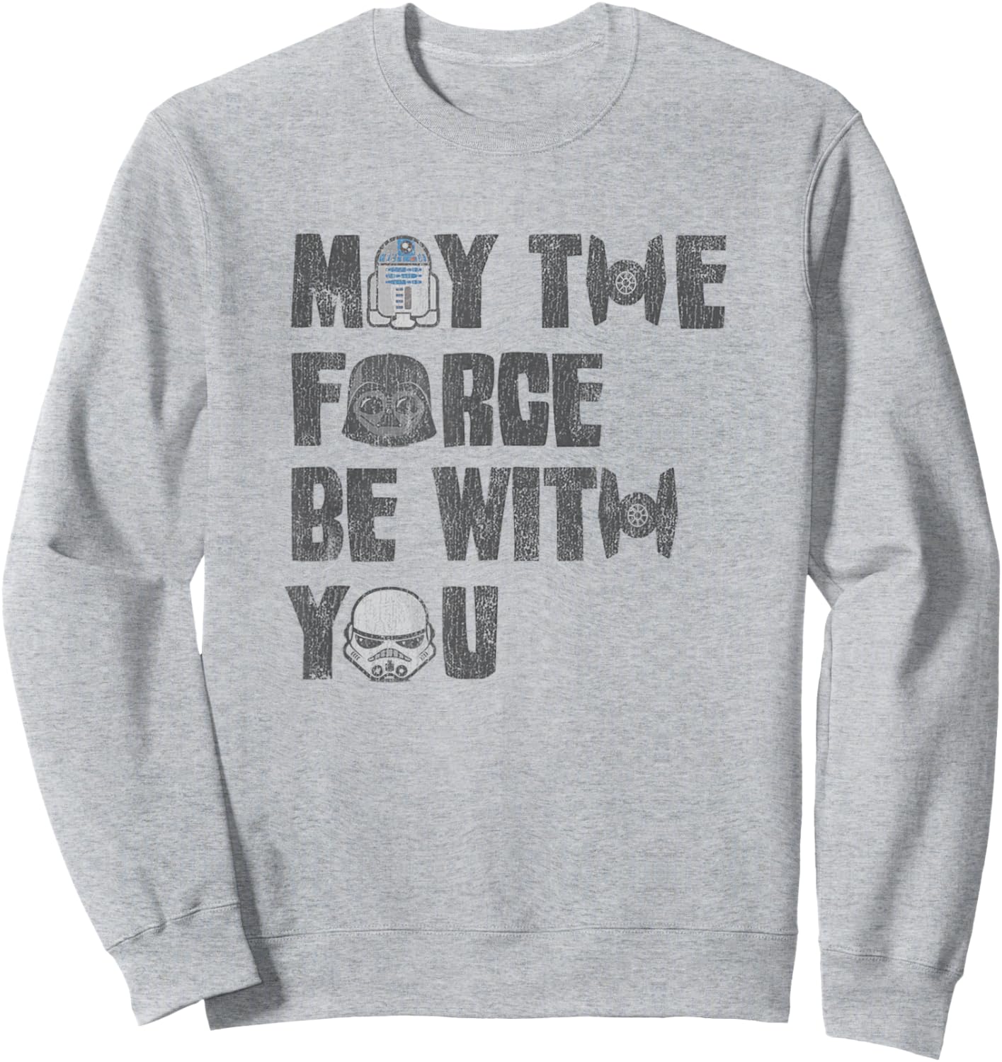 Star Wars Classic May The Force Be With You Vintage Faces Sweatshirt - Sweatshirt | Ash