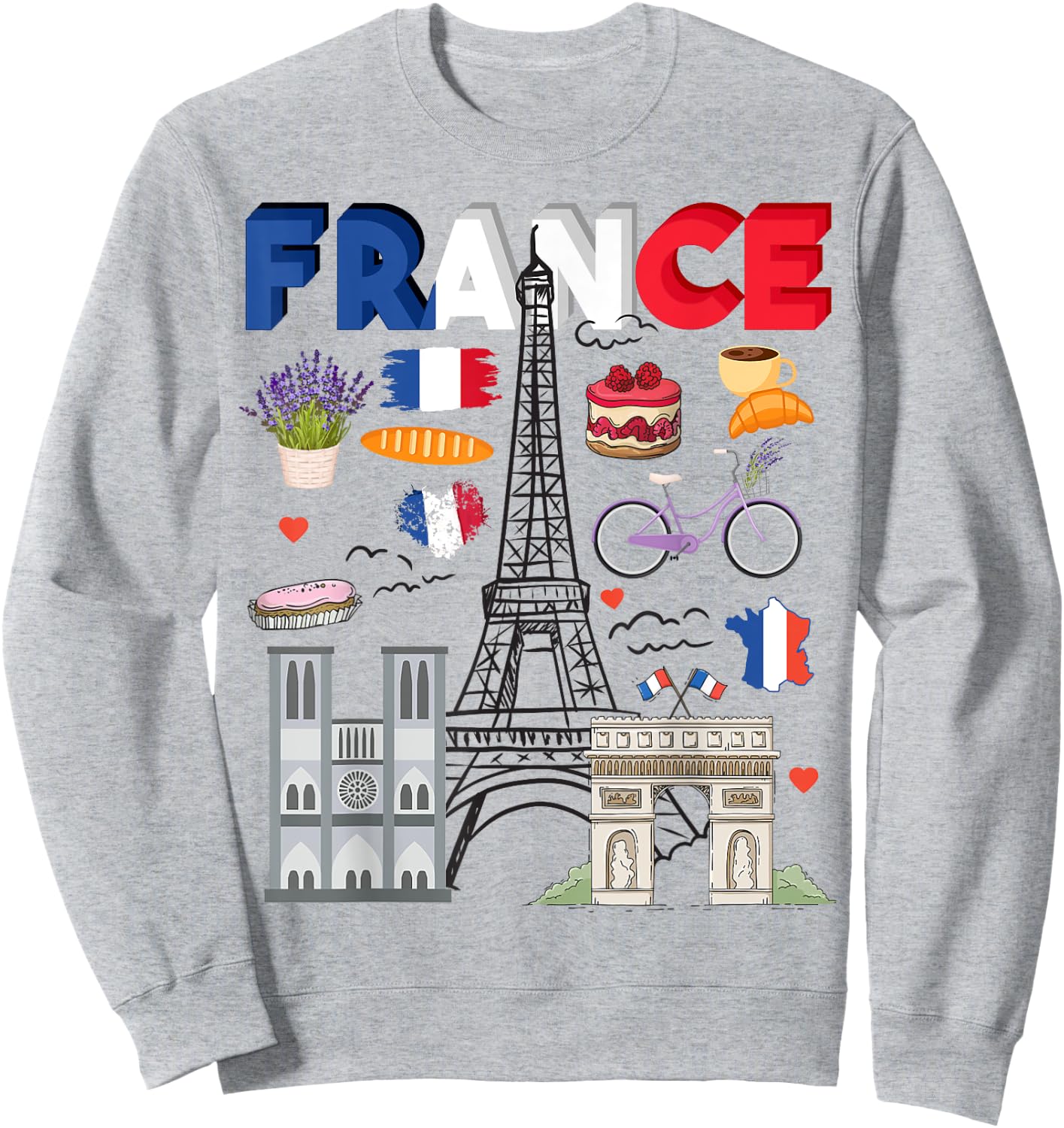France Flag Outfit Idea For Kids French Flag & Lavender Sweatshirt - Sweatshirt | Ash