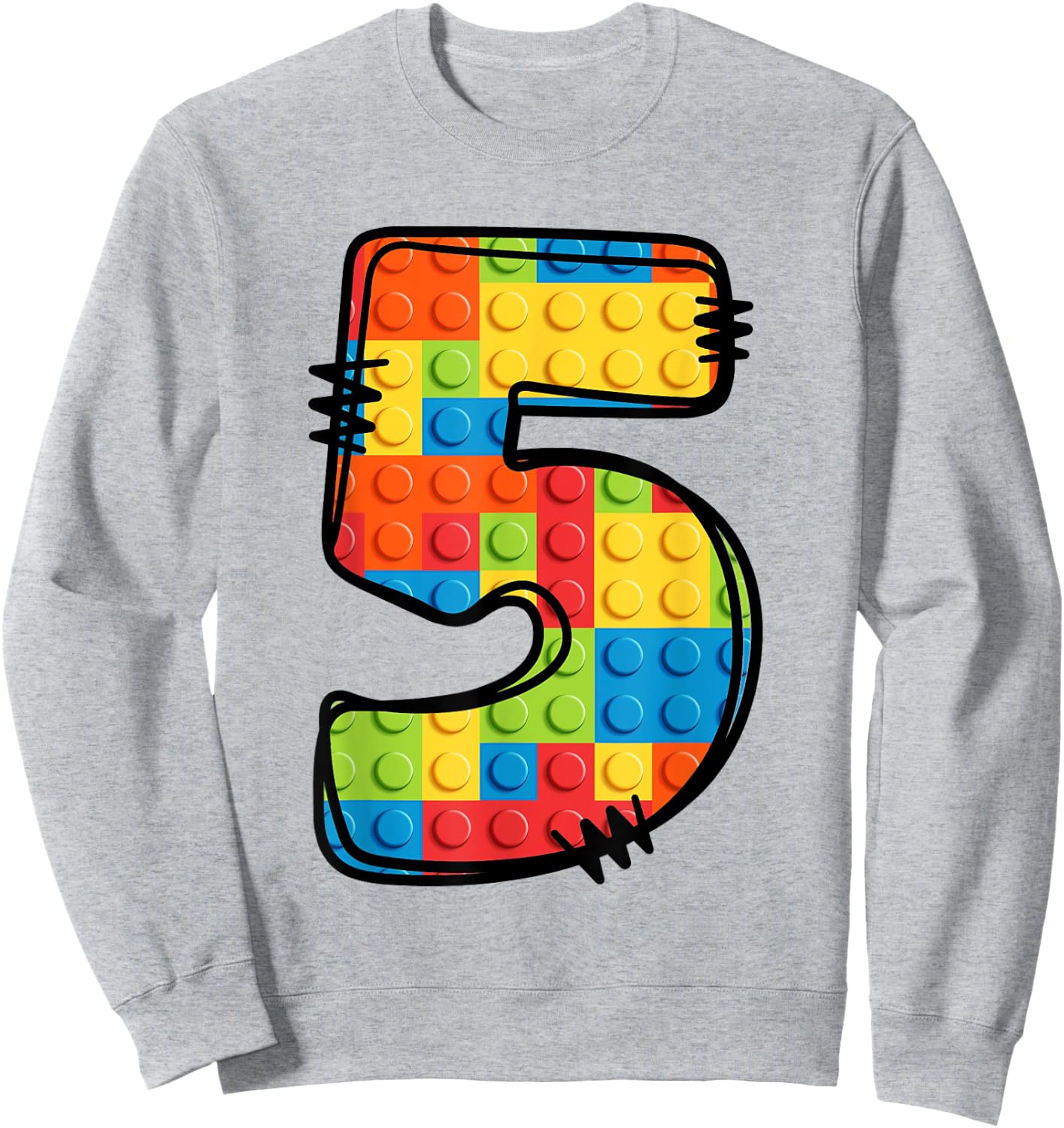 5 Year Old Blocks Building Master Builder 5th Birthday Sweatshirt - Sweatshirt | Ash
