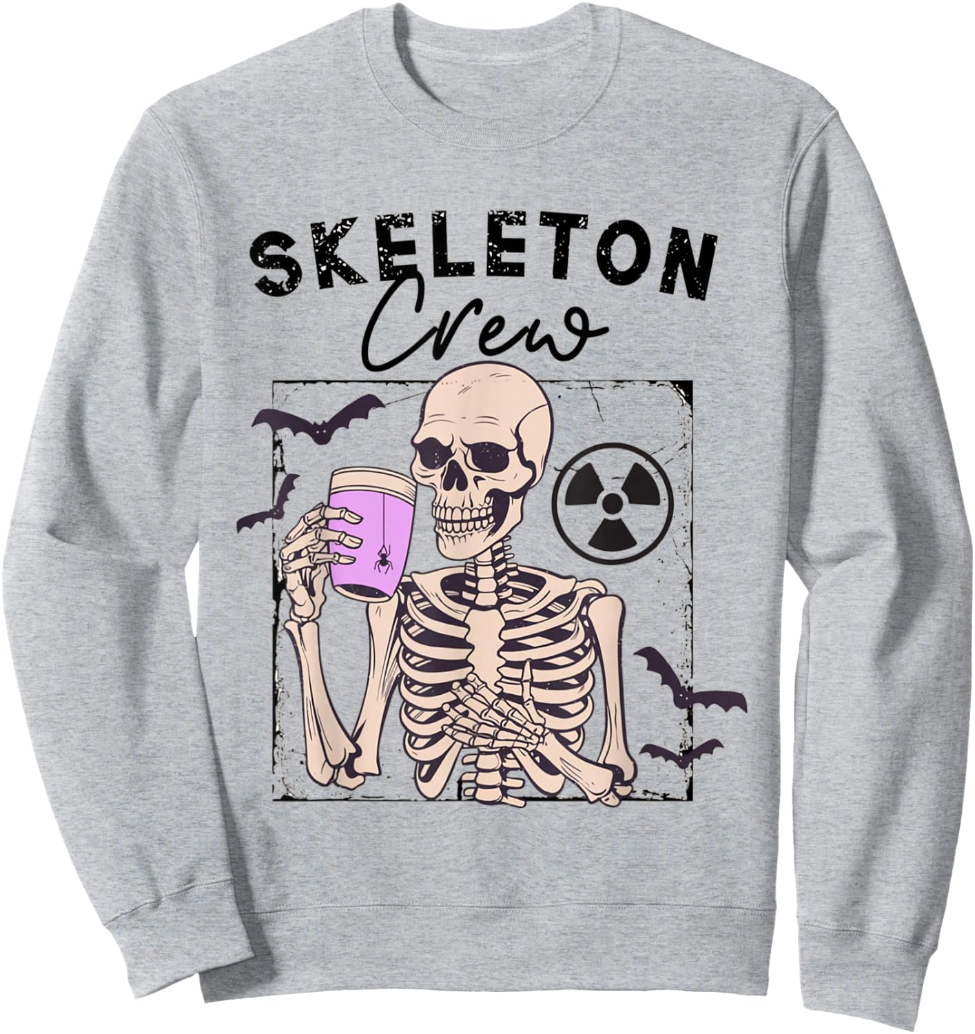 Radiology Halloween Xray Tech Skeleton Coffee Crew CT Tech Sweatshirt - Sweatshirt | Ash