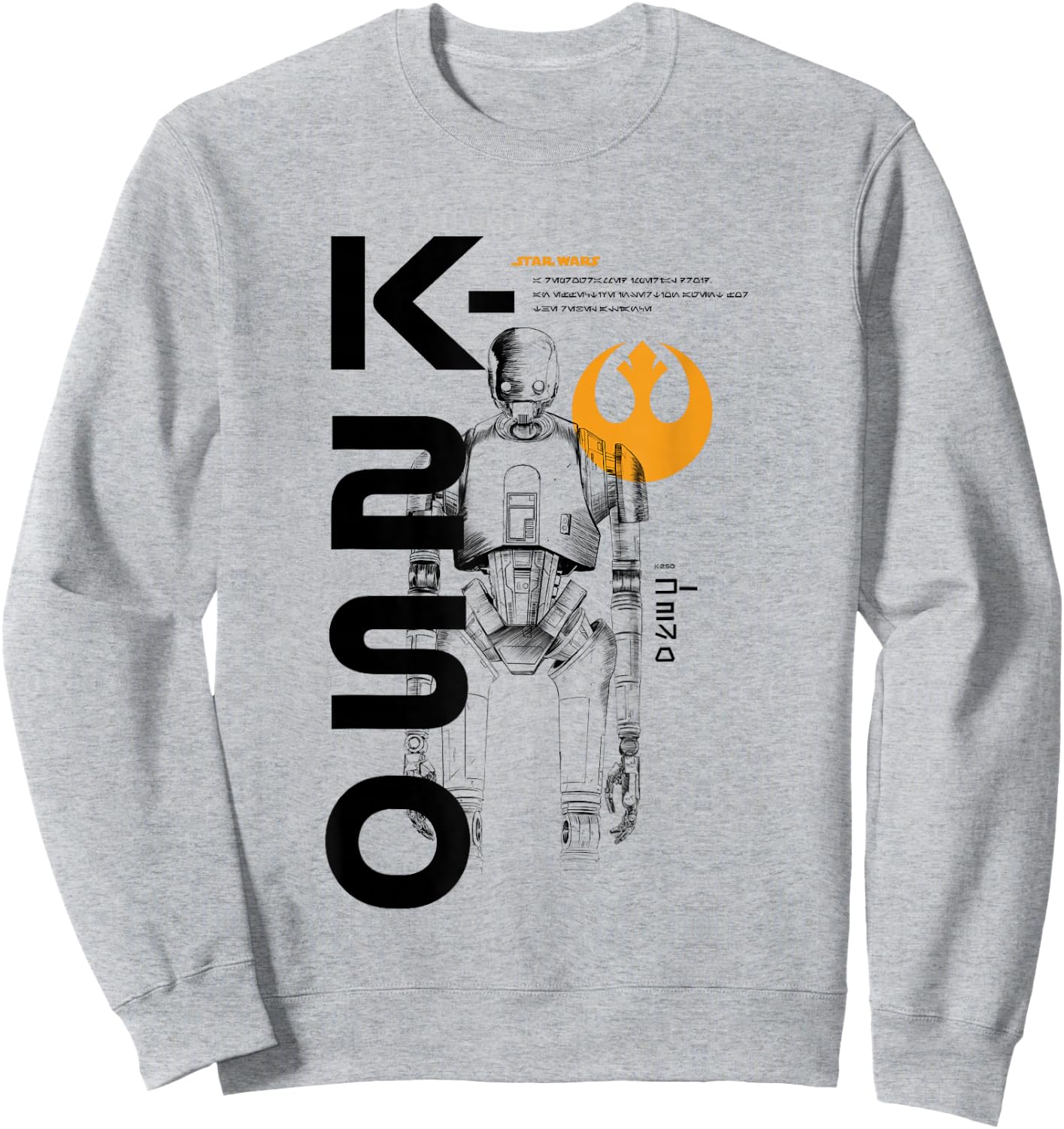 Star Wars Rogue One Iconic K-2SO Droid Retro Chest Poster V2 Sweatshirt - Sweatshirt | Ash