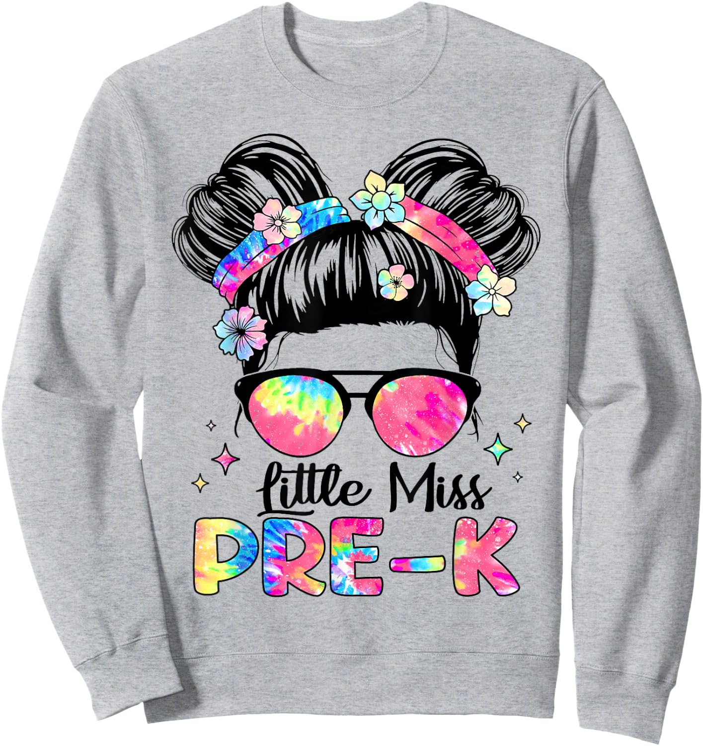 Little Miss Pre-K Girls Kids Back To School Preschool Sweatshirt - Sweatshirt | Ash