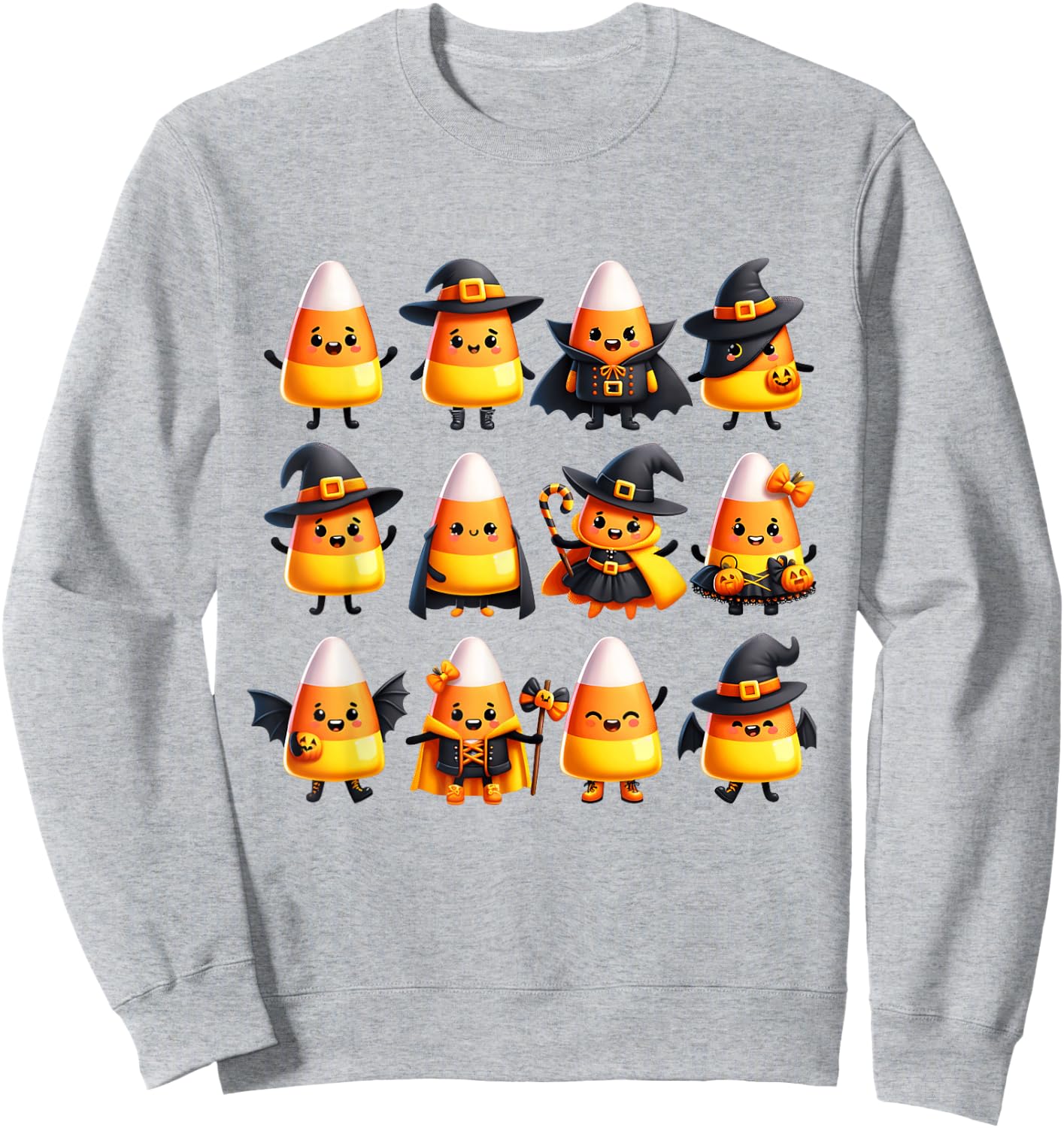 Adorable Halloween Candy Corn Characters in Costumes Sweatshirt - Sweatshirt | Ash