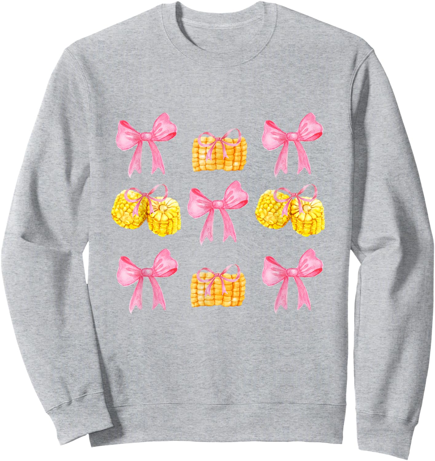 Pink Bows Cute Coquette corn y2k Clean Girl Aesthetic Sweatshirt - Sweatshirt | Ash