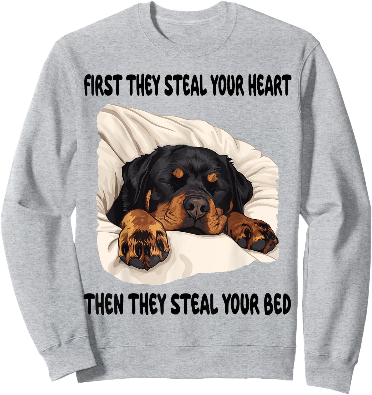 Rottweiler Sleeping Pajamas Nightgown Sweatshirt - Sweatshirt | Ash