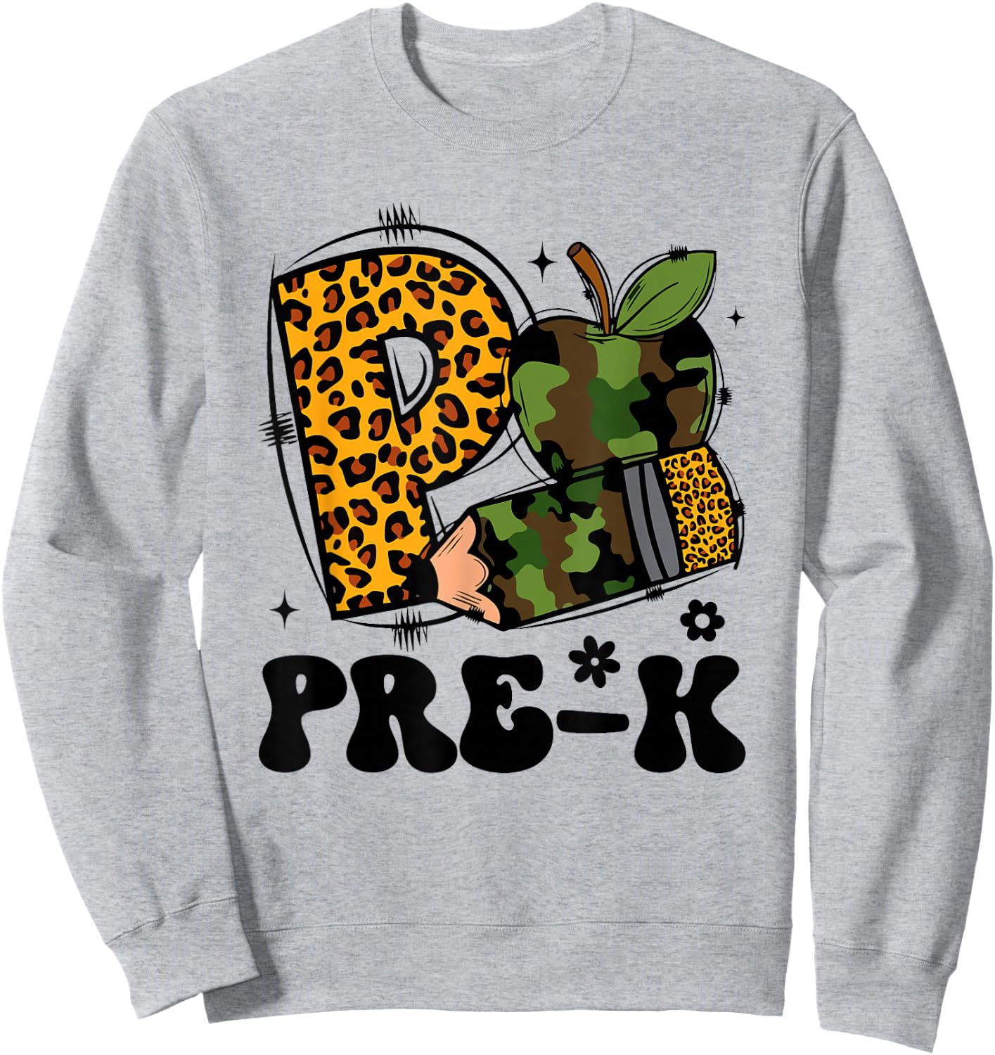Cute Camo Pre K Back To School Funny Teacher Kid Preschool Sweatshirt - Sweatshirt | Ash