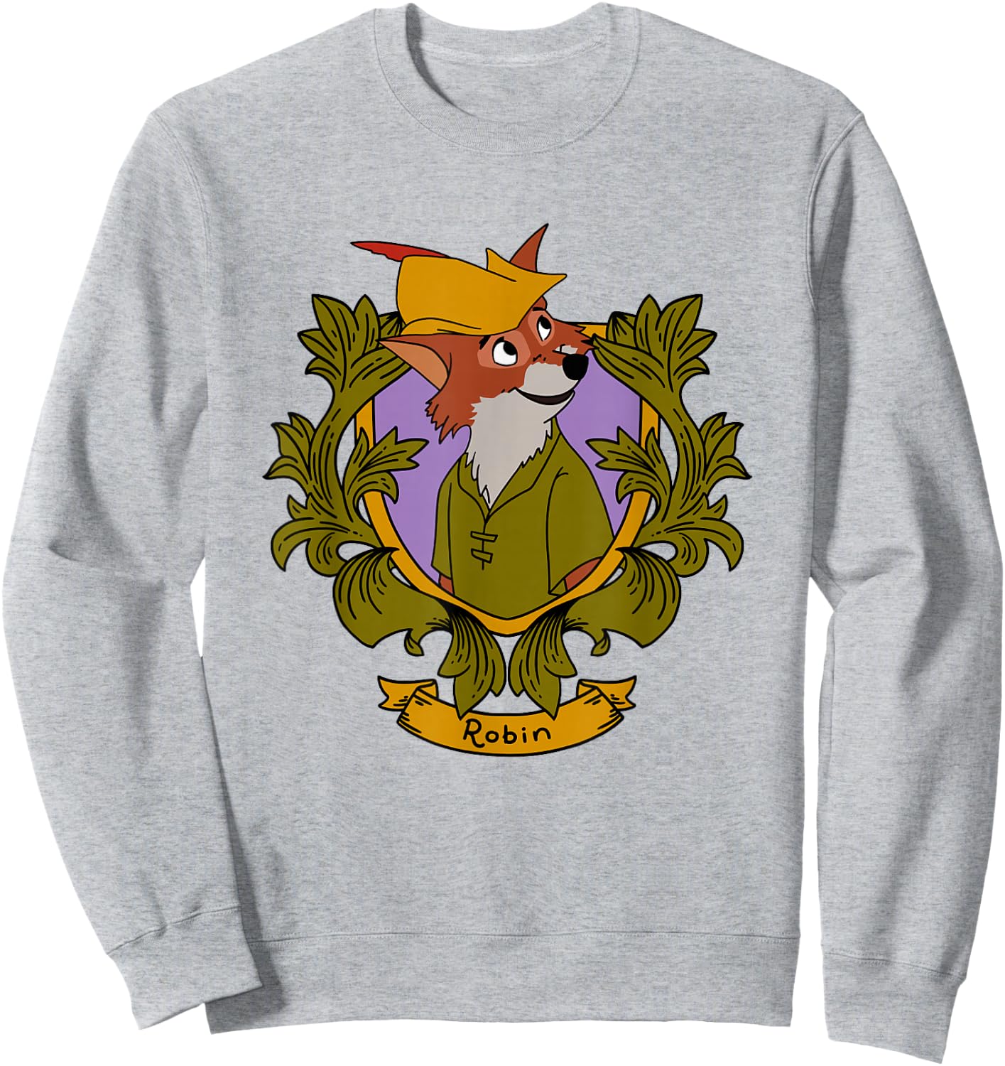 Disney Robin Hood Robin Vintage Floral Portrait Sweatshirt - Sweatshirt | Ash