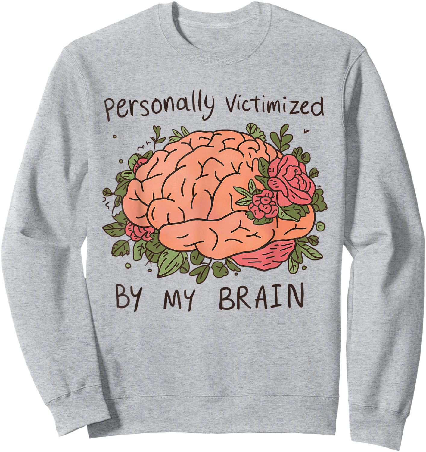 Chronic Migraine Awareness Month Brain Purple Ribbon Support Sweatshirt - Sweatshirt | Ash
