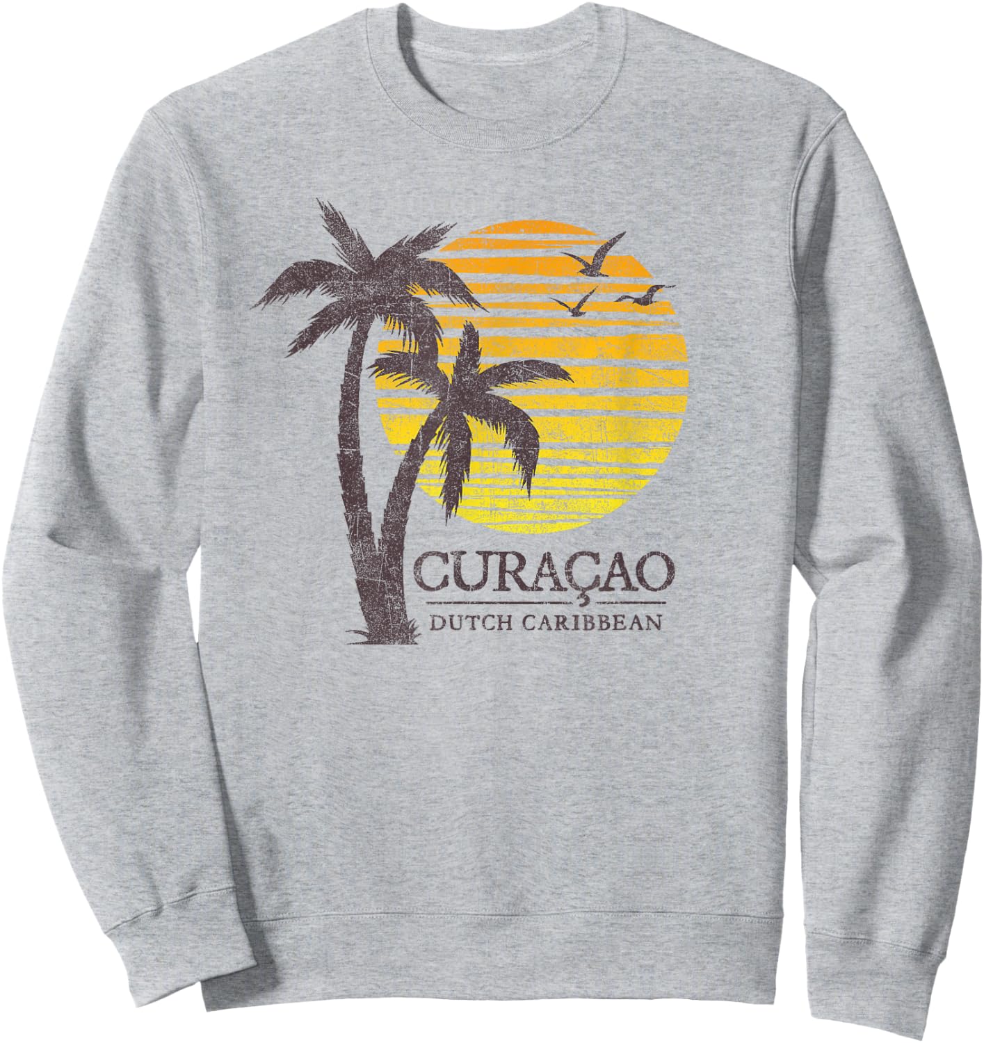 Curacao Dutch Antilles Beach Sunset Souvenir Sweatshirt - Sweatshirt | Ash