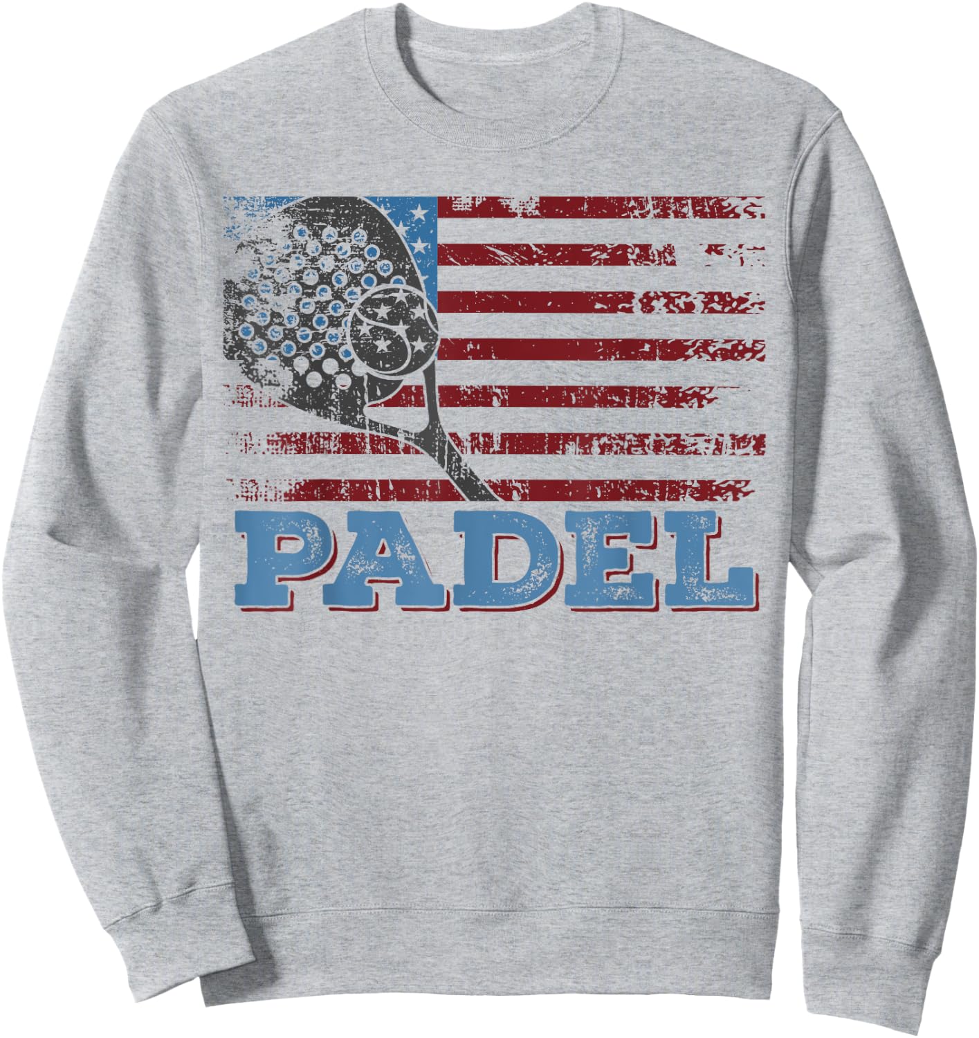 Padel American Flag Paddle Lovers for Patriotic Padel Player Kids Men Sweatshirt - Sweatshirt | Ash