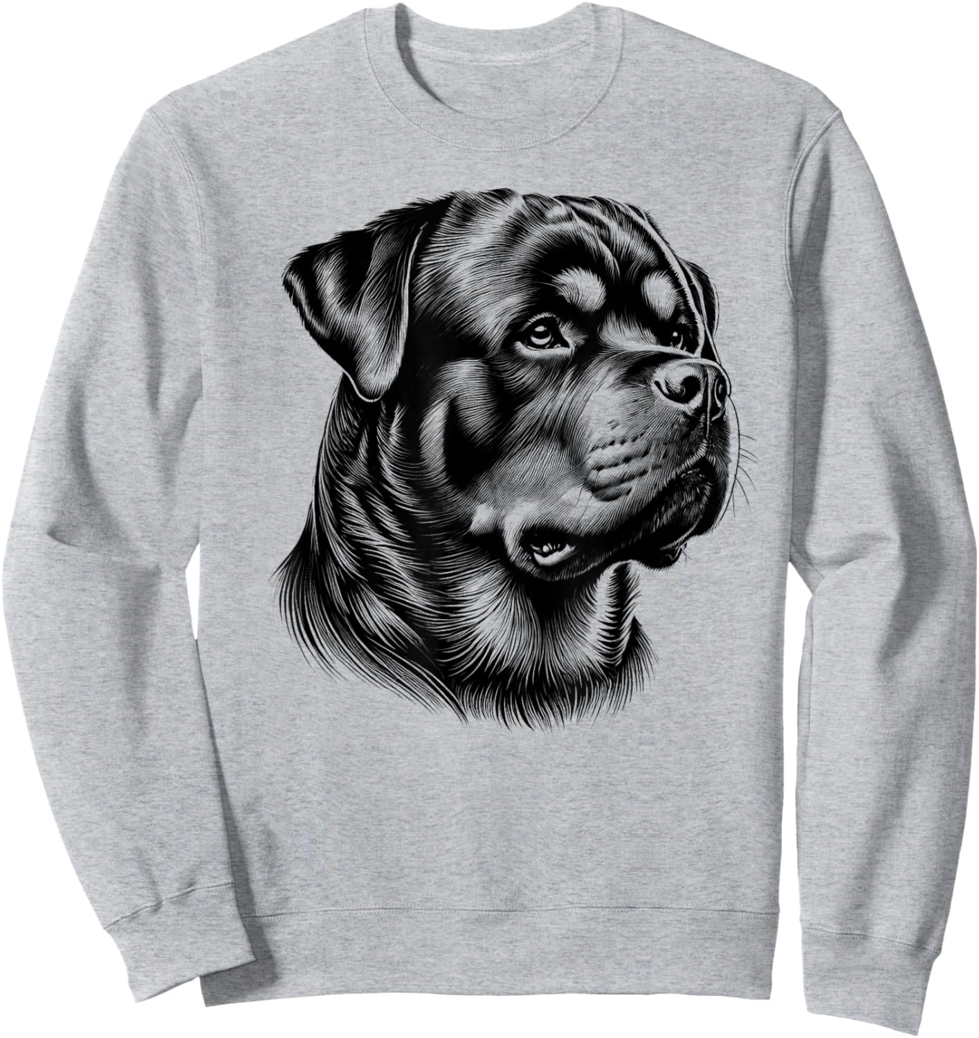 Proud Rottweiler Head in Realistic Drawing Style Sweatshirt - Sweatshirt | Ash