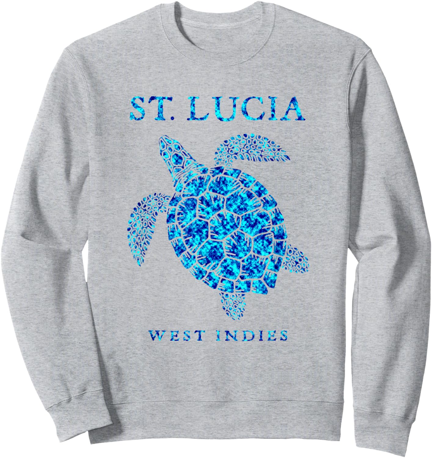 St Lucia Sea Turtle Beach Girls Boys Souvenir Vacation Sweatshirt - Sweatshirt | Ash