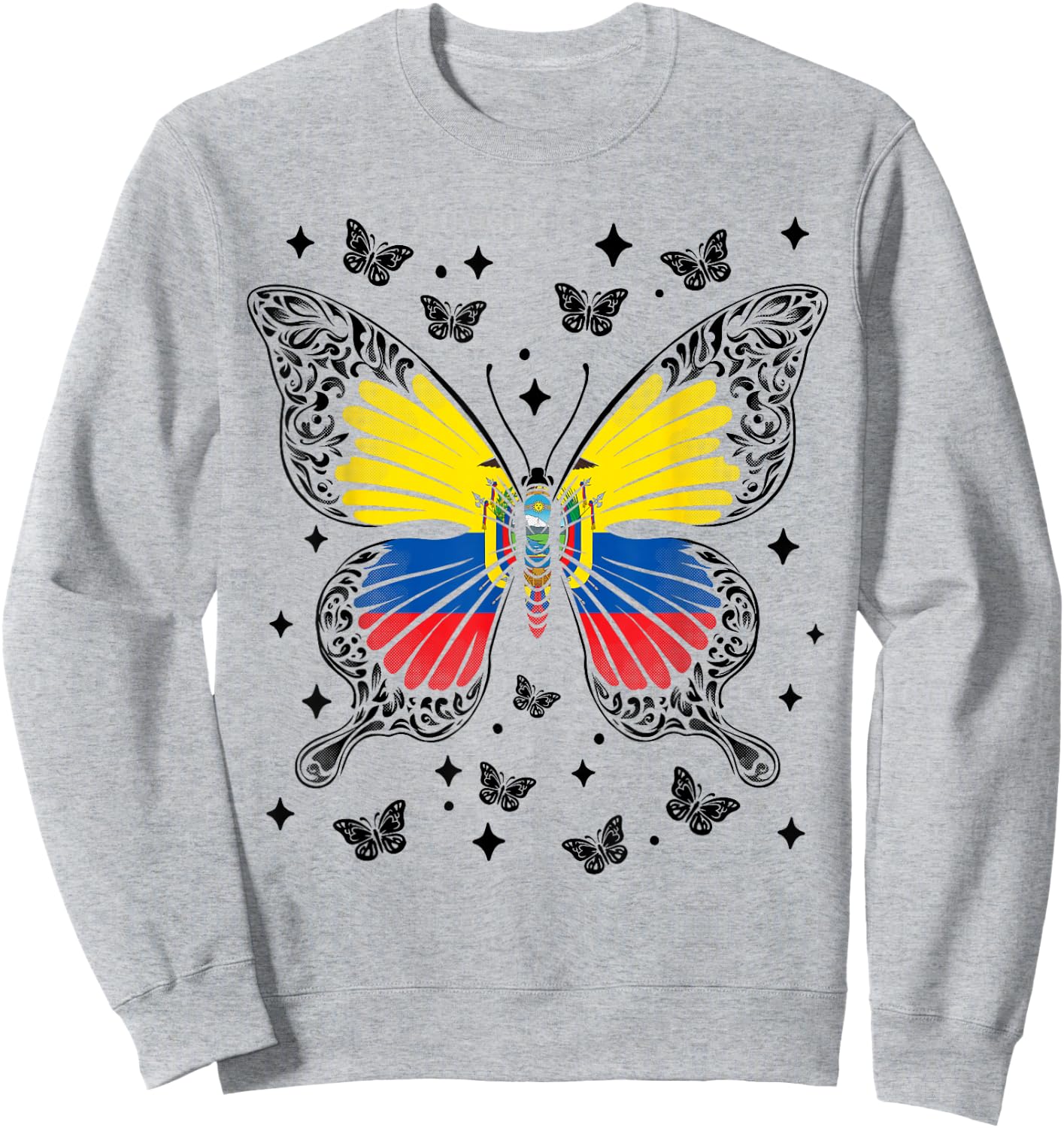 Ecuadorian Butterfly Ecuador Sweatshirt - Sweatshirt | Ash