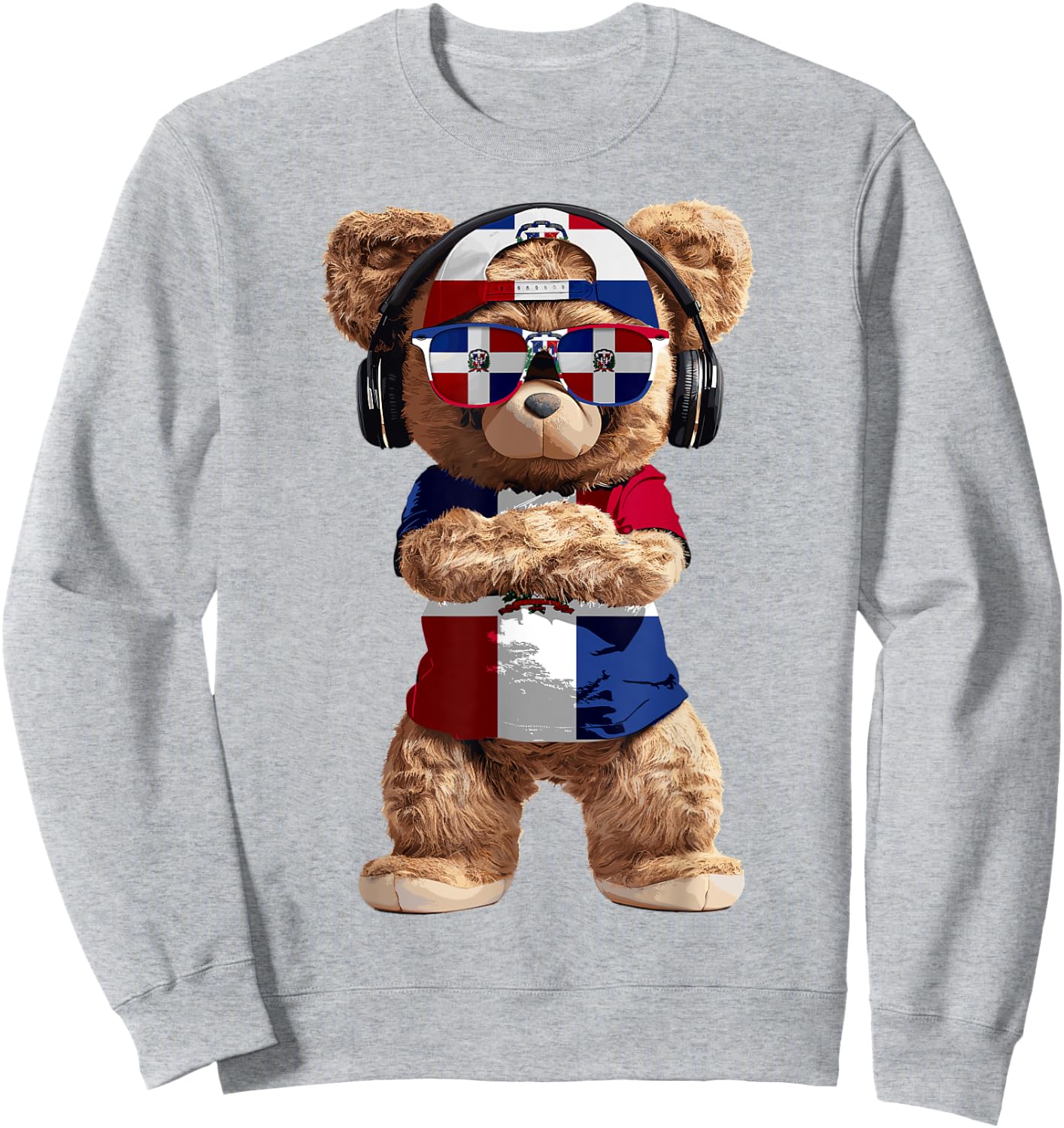 Dominican Republic Flag Souvenirs Bear Products Dominican Sweatshirt - Sweatshirt | Ash